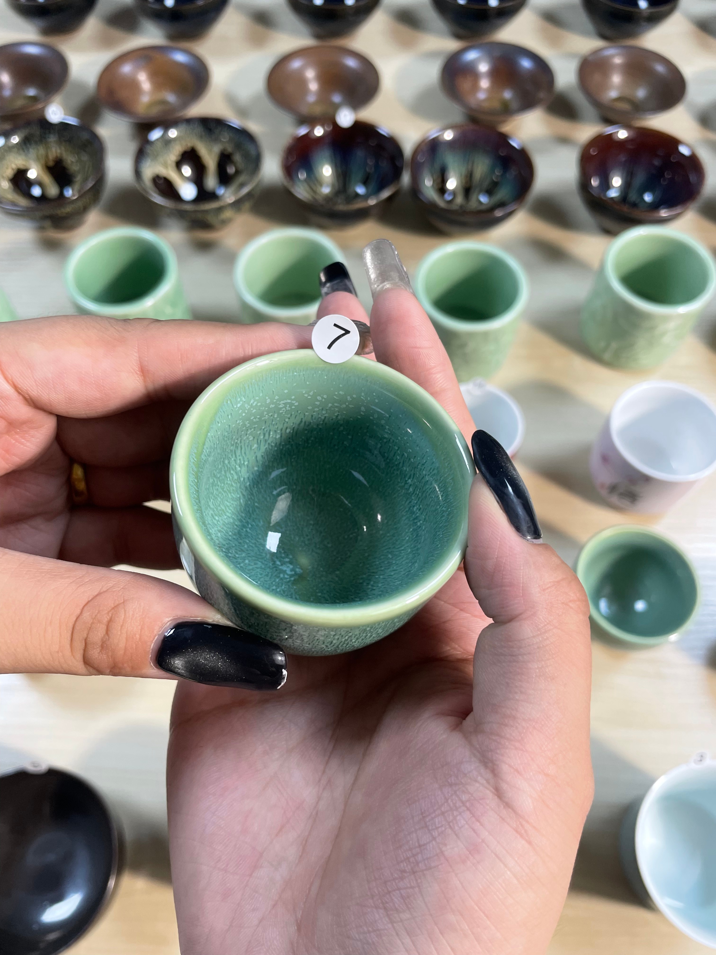 Handmade Green Ceramic Tea Cup