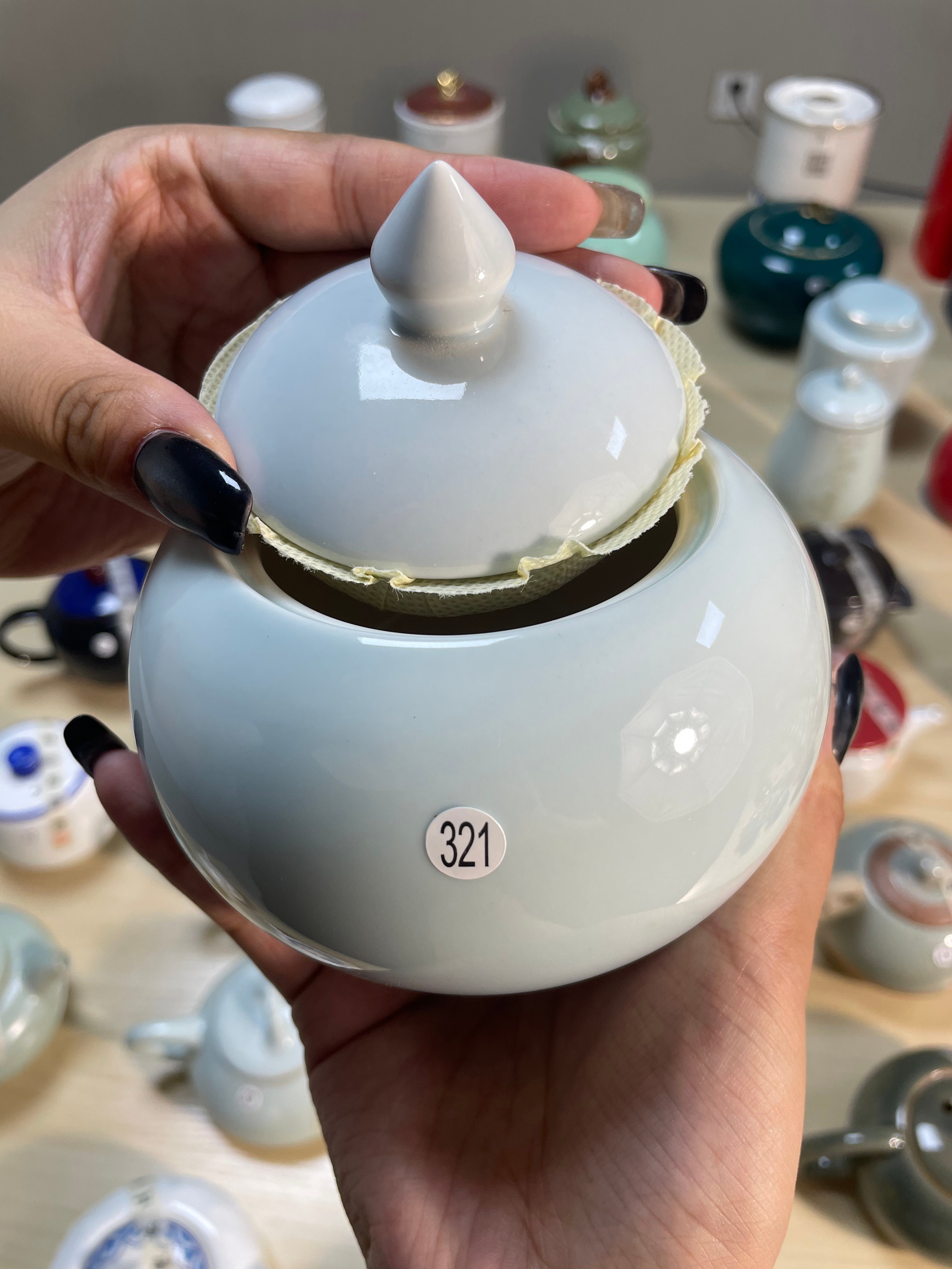 Porcelain Sugar Jar with Lid