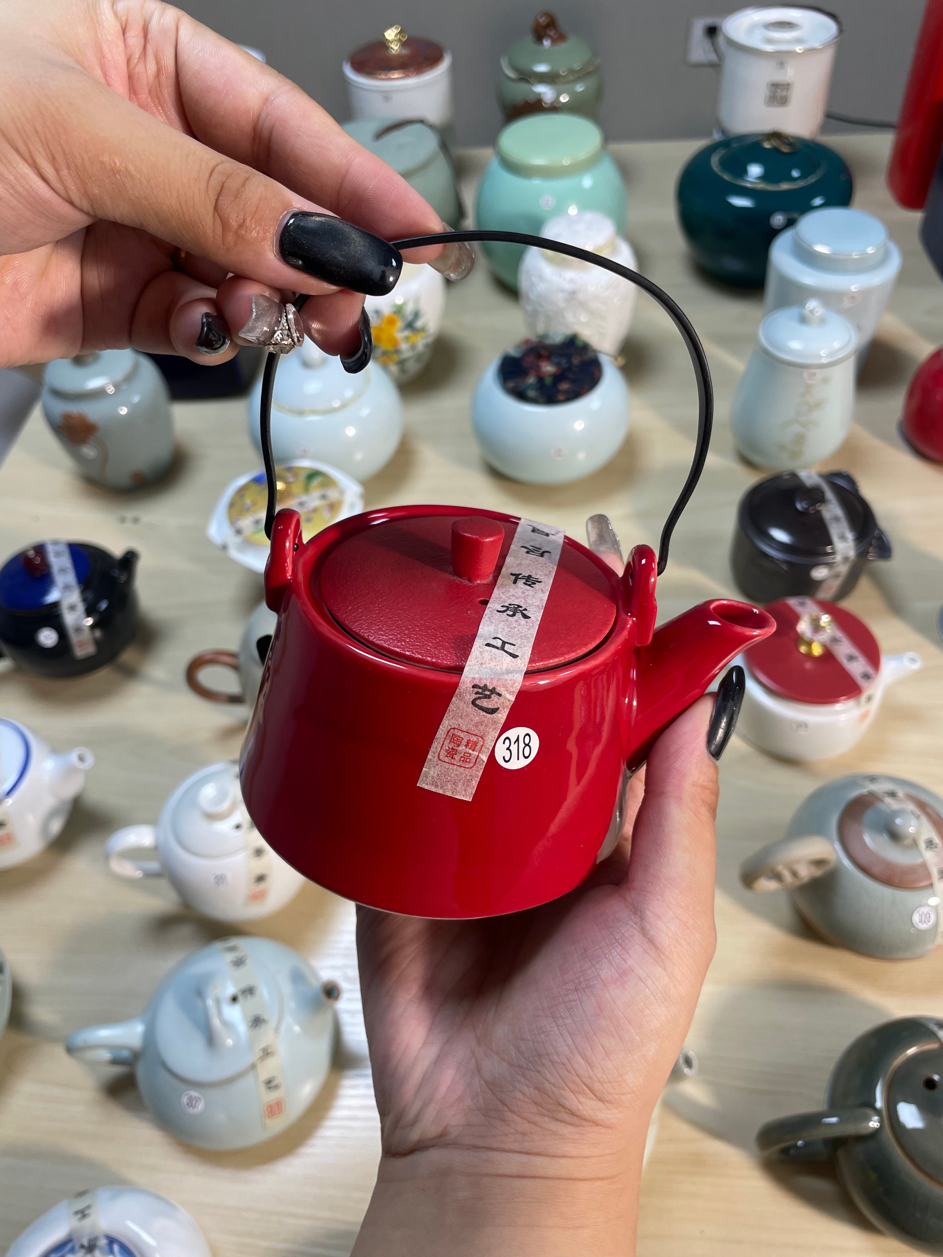 Red Ceramic Teapot
