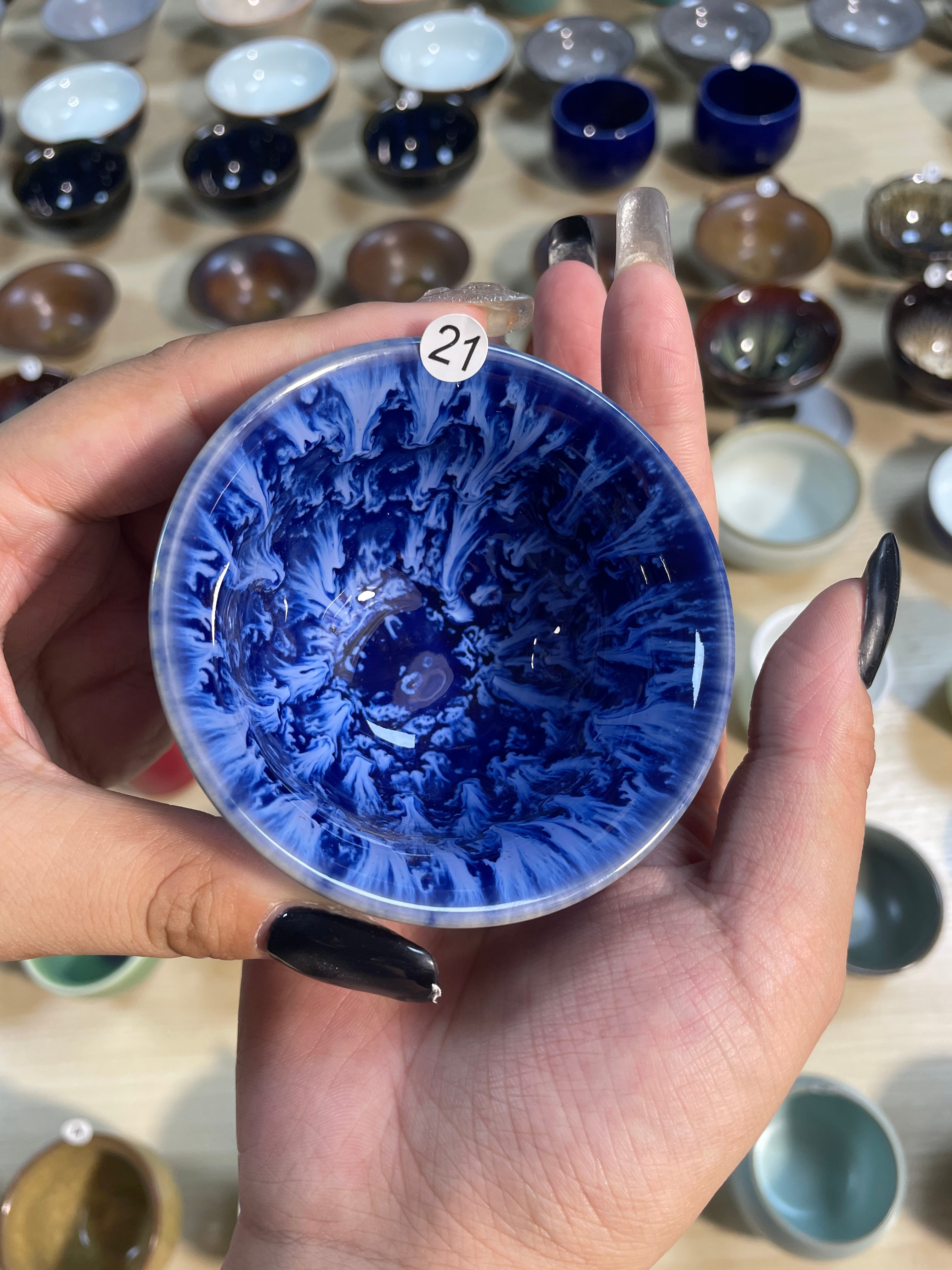 Handmade Blue Glazed Ceramic Bowl
