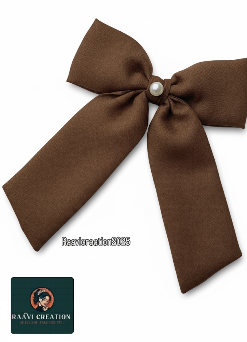 Elegant Brown Bow Hair Clip
