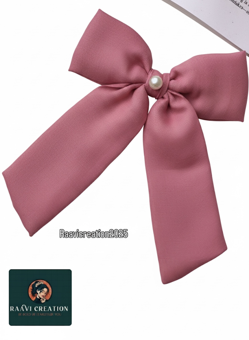 Pink Satin Hair Bow