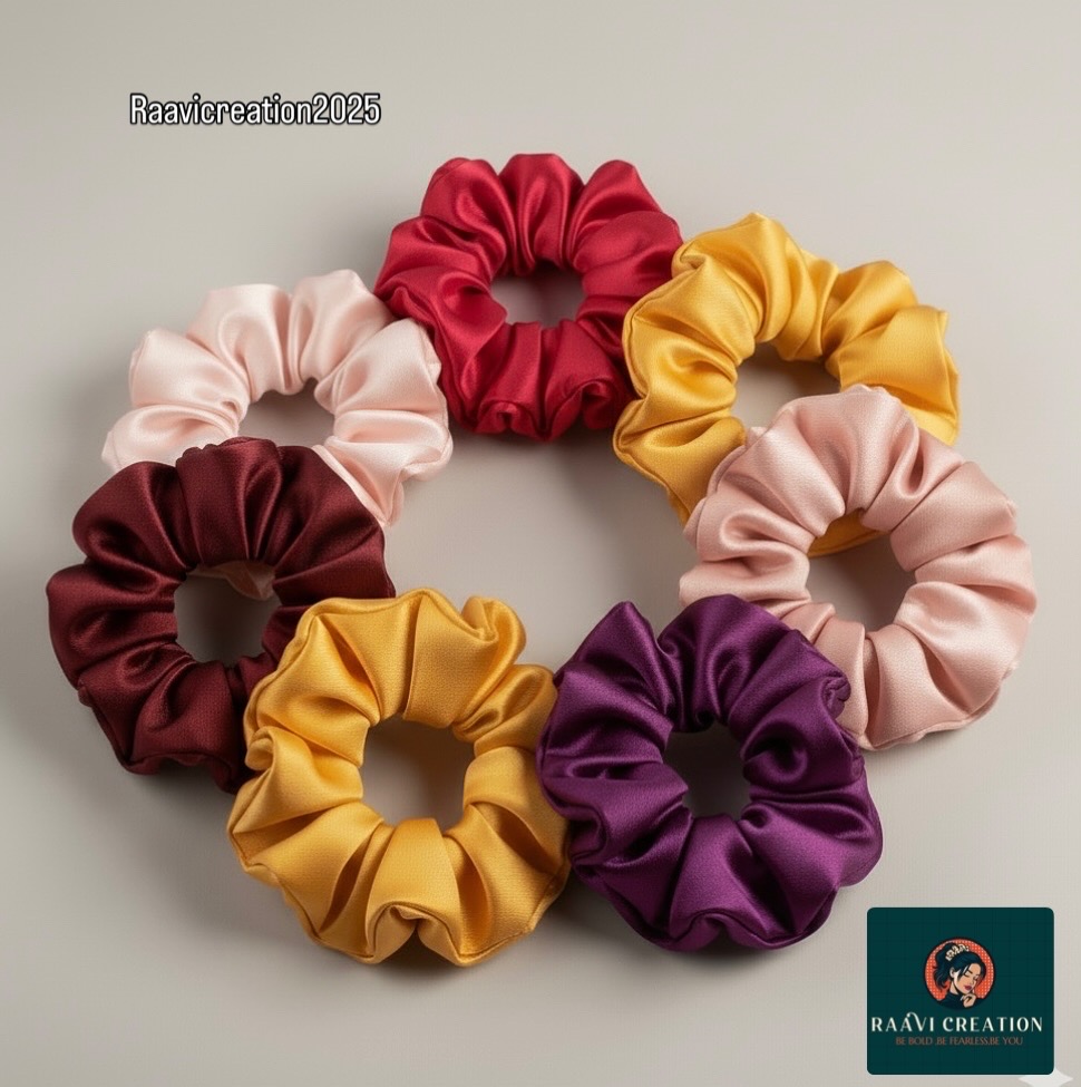 Satin Hair Scrunchies Set