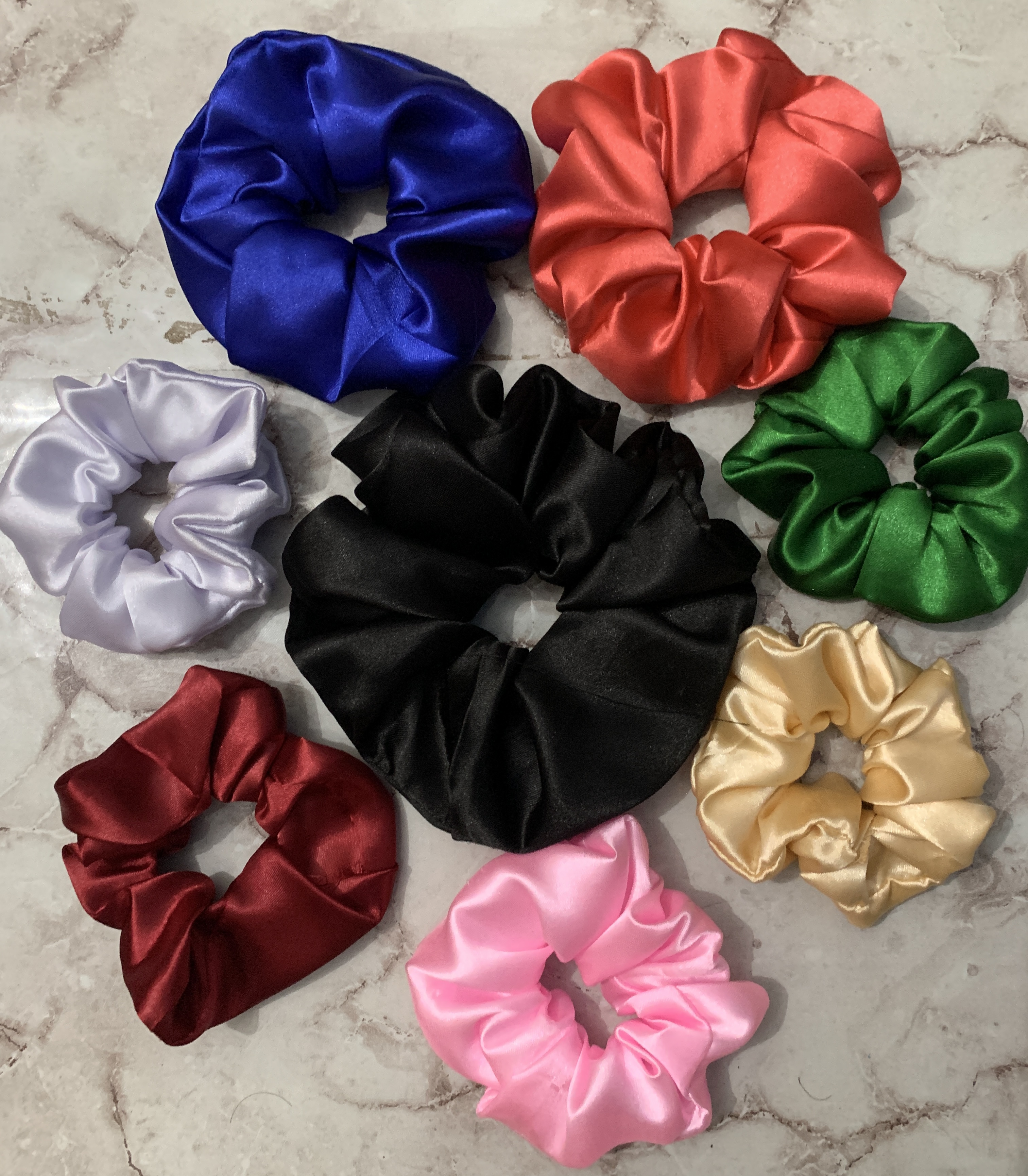Satin Hair Scrunchies Set