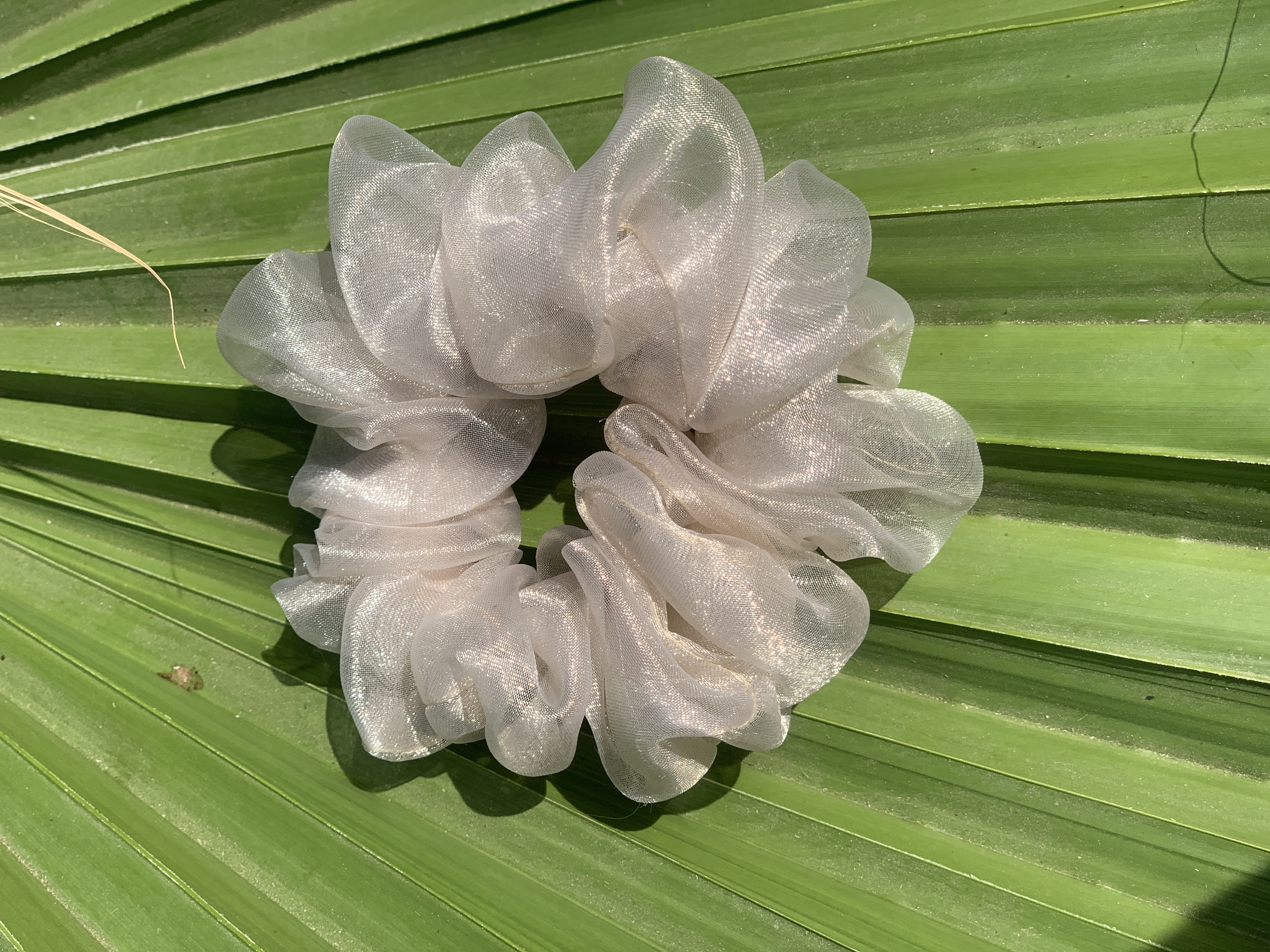 Sheer White Organza Scrunchie