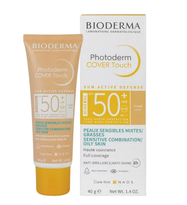 Bioderma Photoderm Cover Touch Teinte Claire spf50+ Peaux sensibles mixtes à grasses 40g