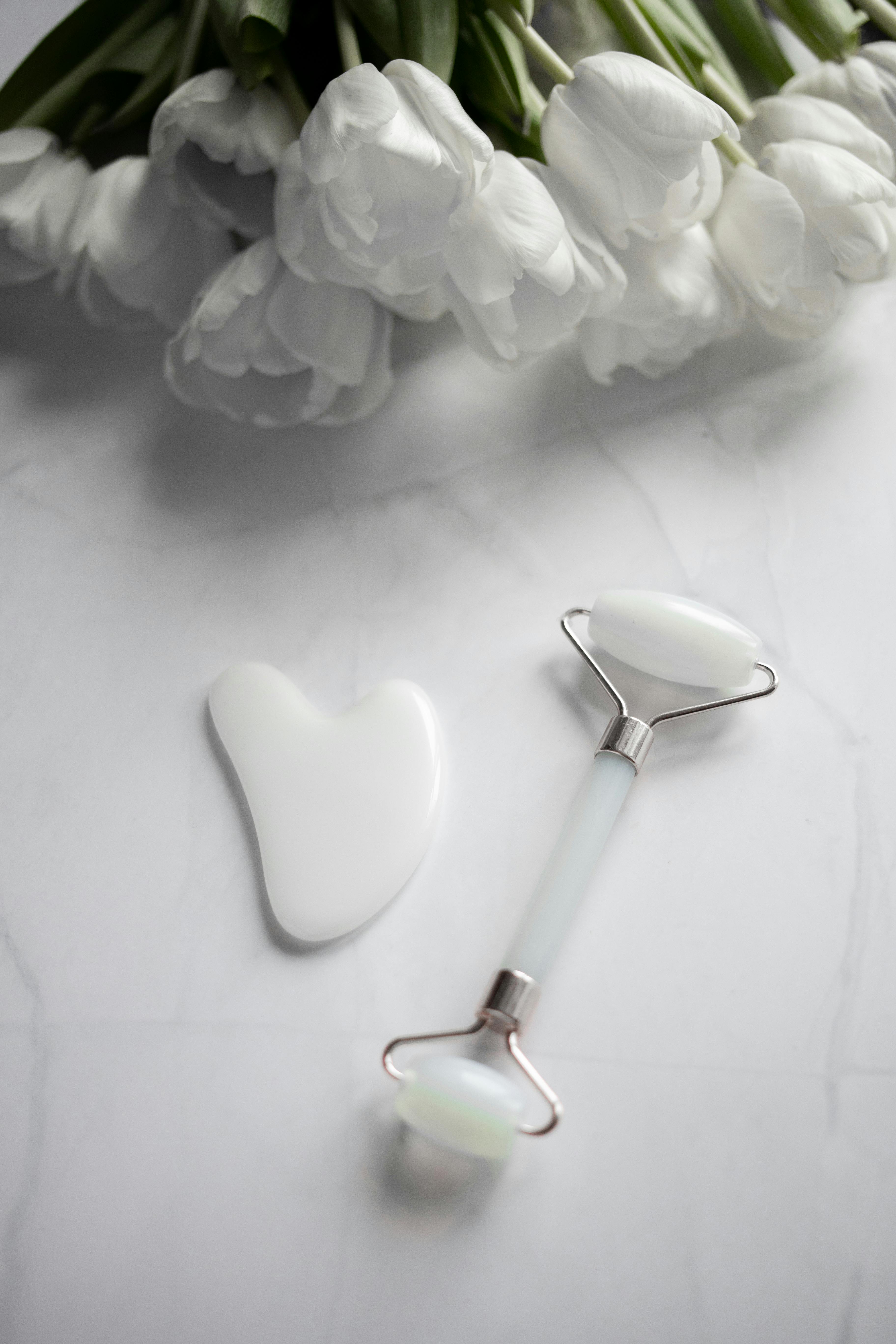 White Jade Facial Roller and Gua Sha Set