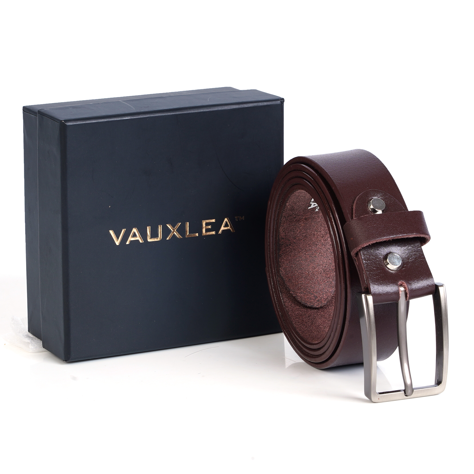 VAUXLEA Men Classic Brown Leather Belt