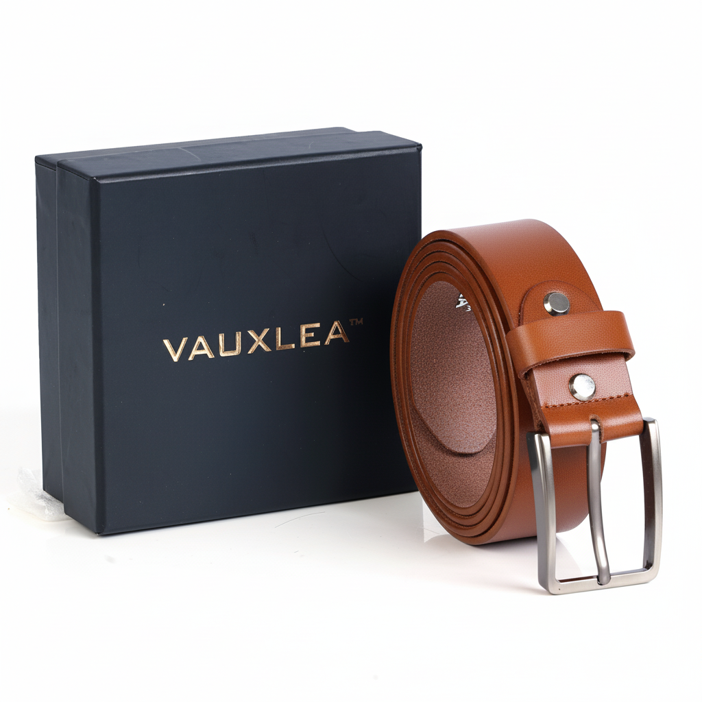 VAUXLEA Men Classic TAN Leather Belt
