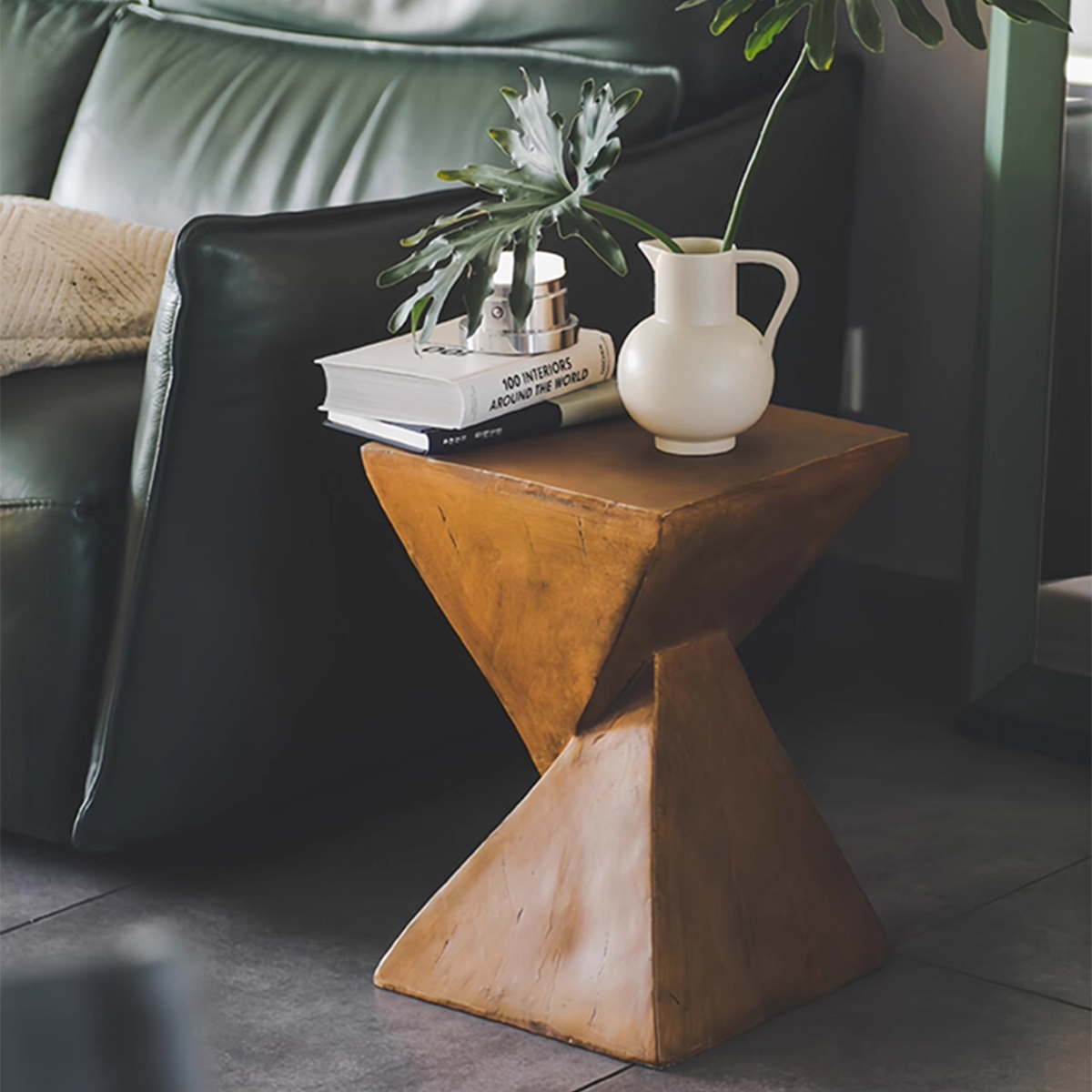 Hive Mind ローテーブル 屋内外兼用 コーヒーテーブル おしゃれな飾り台 カフェ風デザイン 組立不要 32cm*32cm*46cm