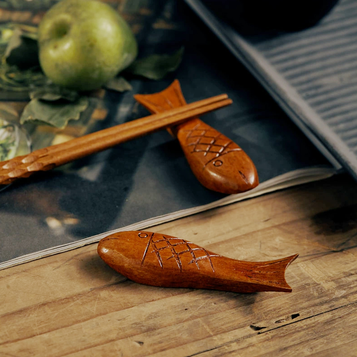 Hive Mind 箸置き 木製 和風 魚 箸置き おしゃれ 箸置き 陶器 箸置き かわいい 箸置き おもしろ