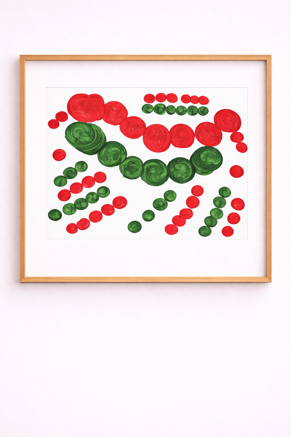 Abstract Red & Green Dot Art