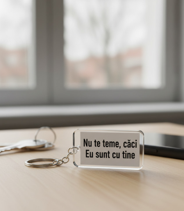 Breloc de chei personalizat cu verset biblic - Nu te teme