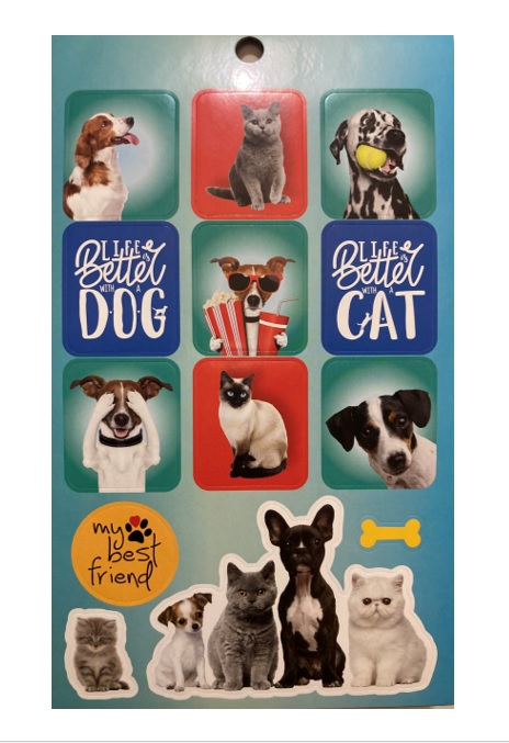 Stickere autocolante cu câini și pisici