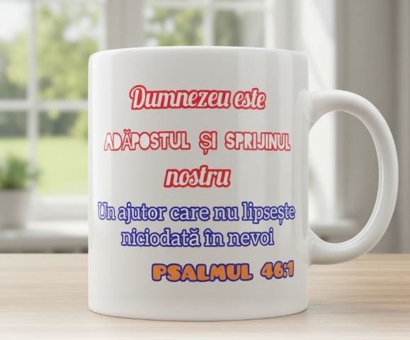 Cană personalizată - Dumneneu este adăpostul