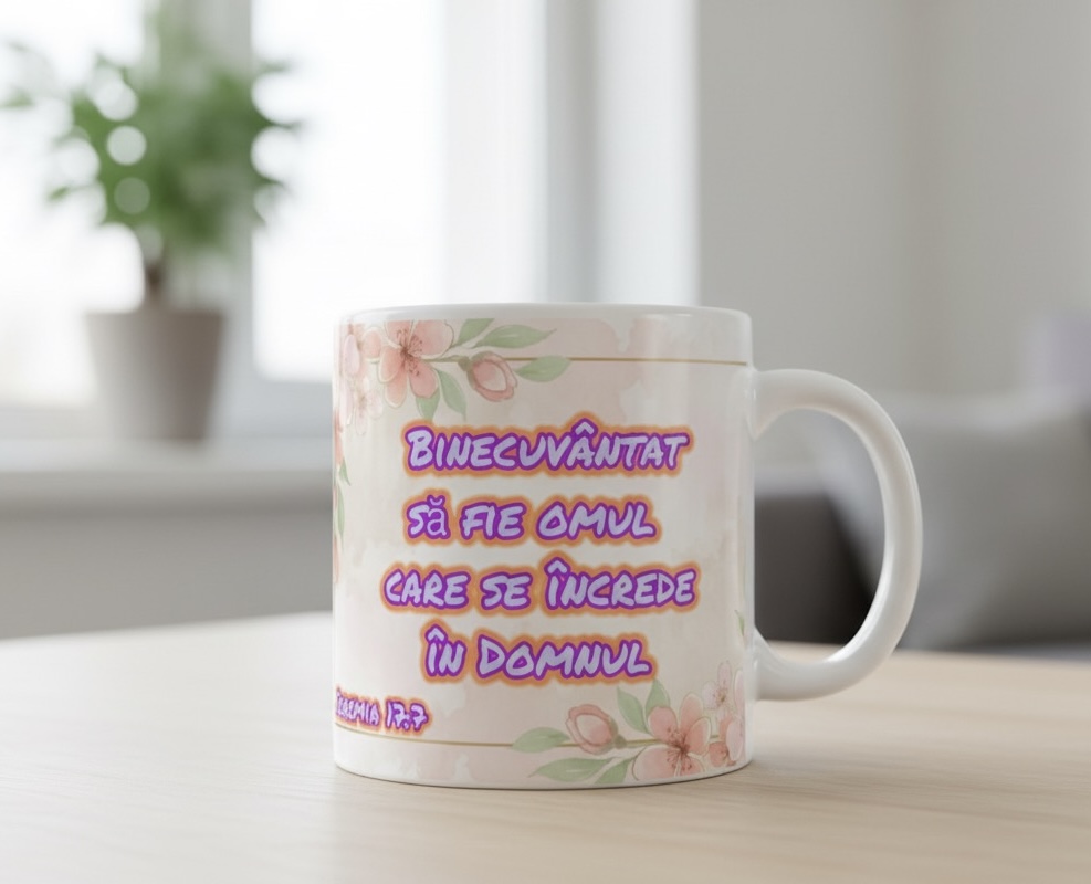 Cană personalizată Ieremia 17:7