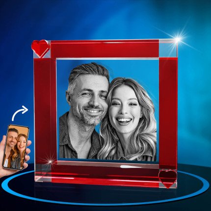 Custom Heart Photo Crystal Frame