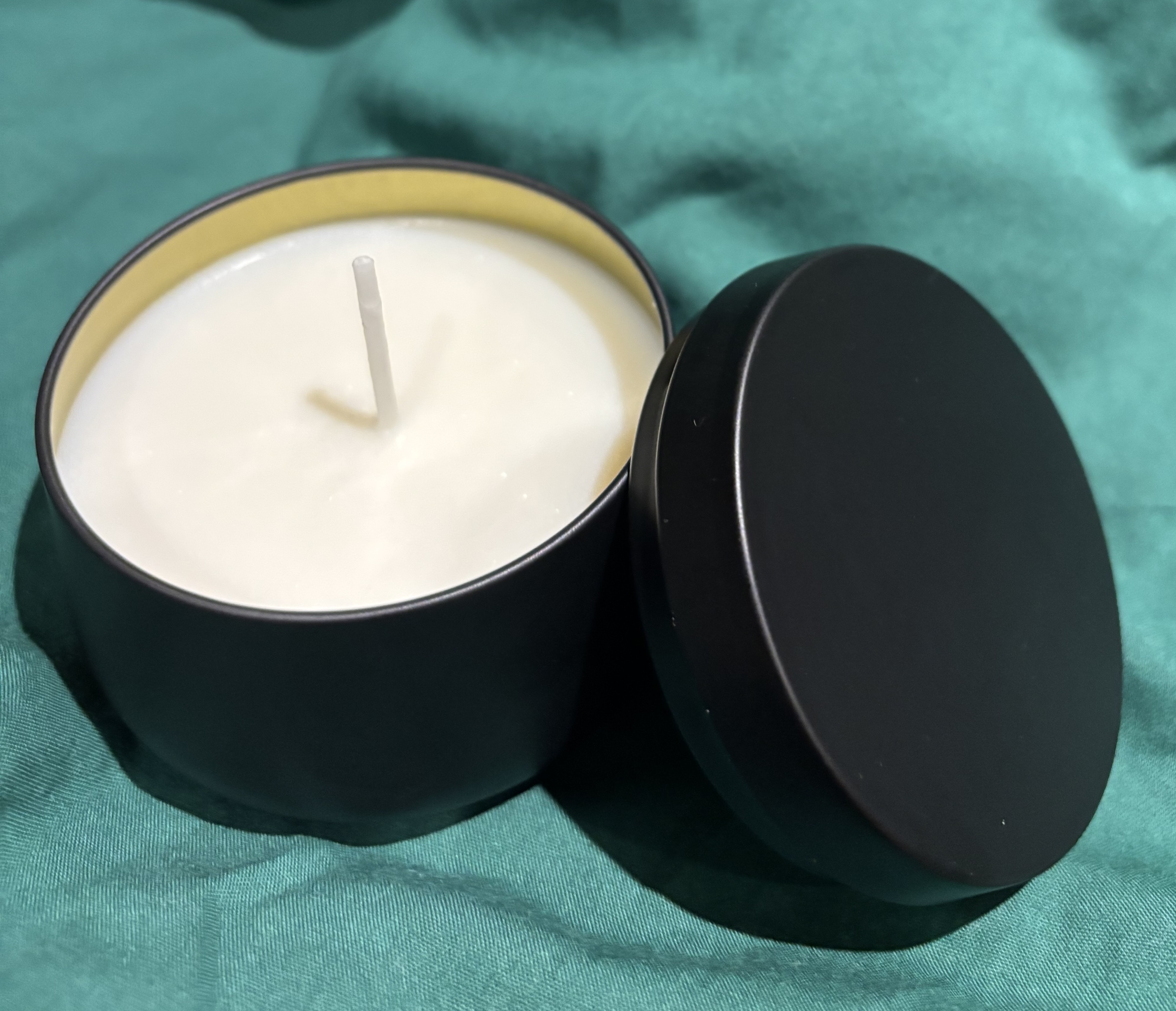 Scented Soy Candle in Black Tin