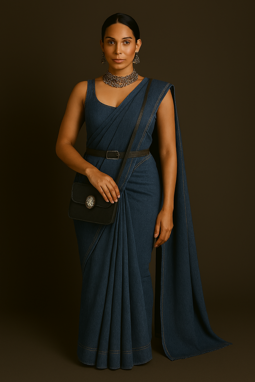 Denim Saree