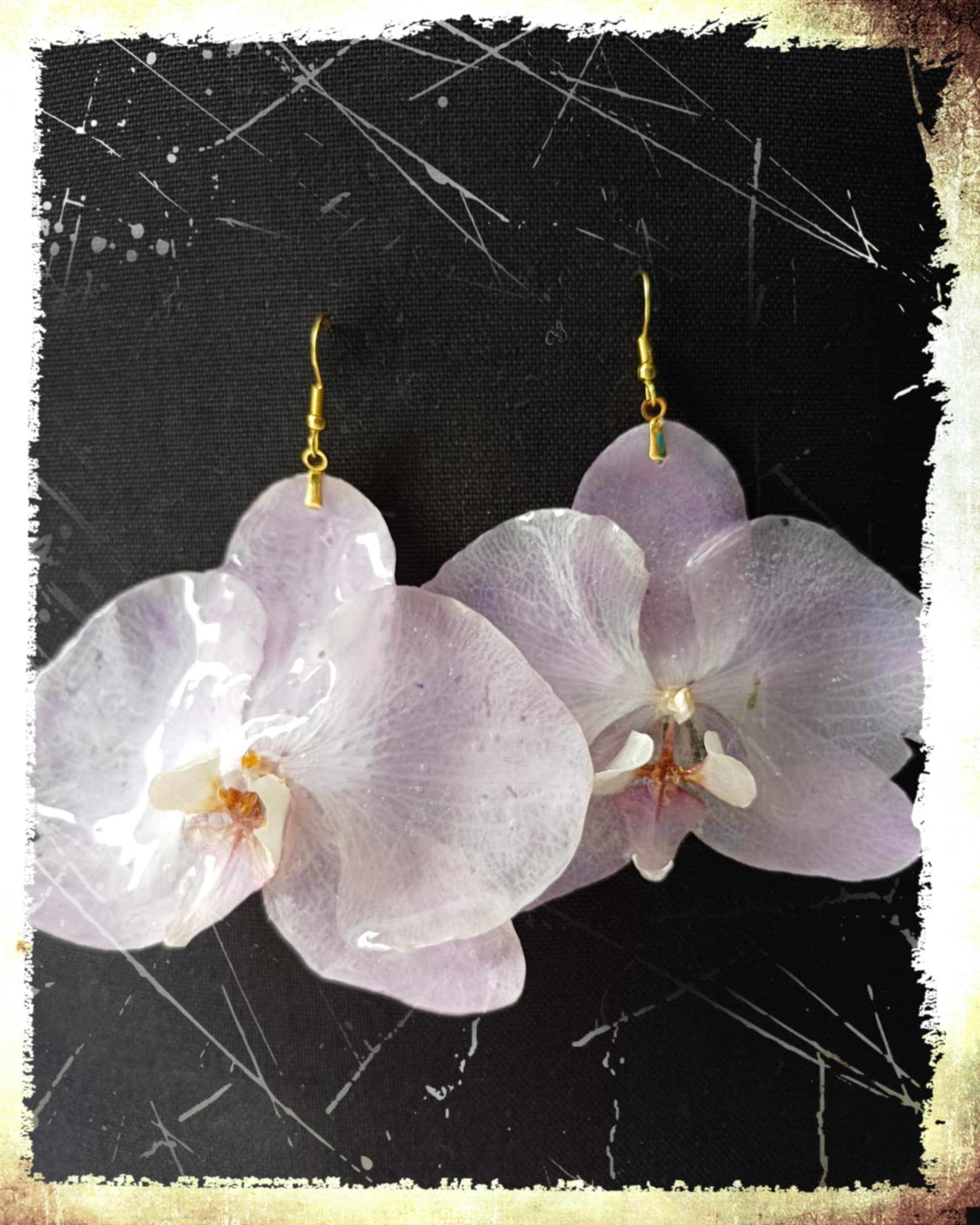 Boucles grosses orchidées rose pâle