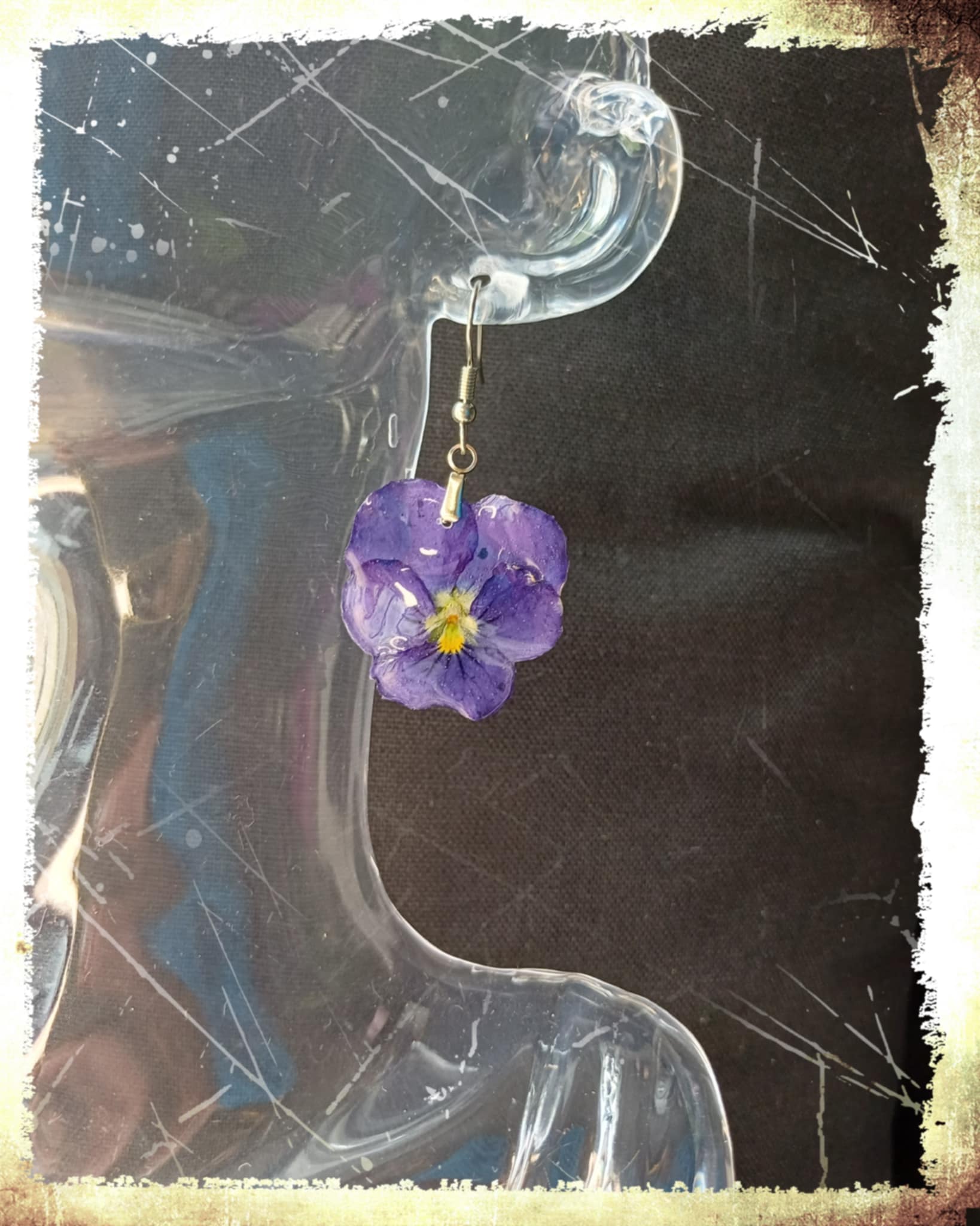 Boucles Pensées bleues/mauves