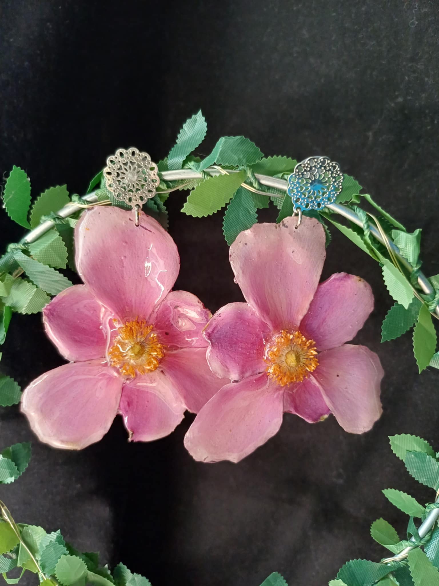 Boucles d'oreilles Anémone du Japon