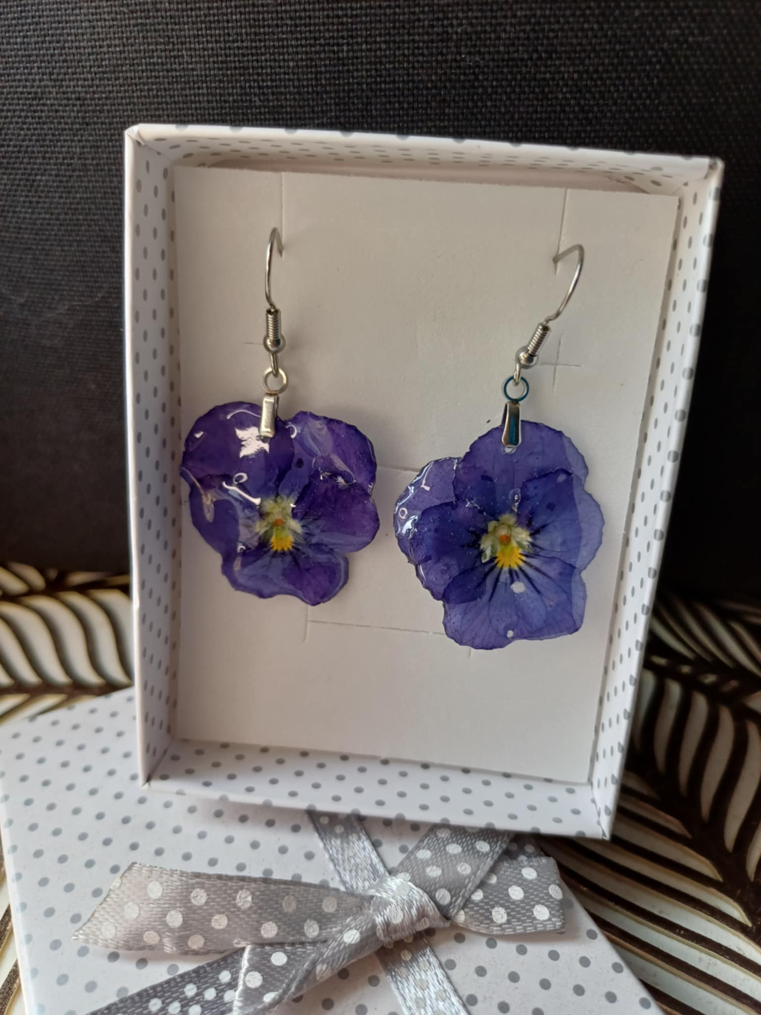 Boucles Pensées bleues/mauves