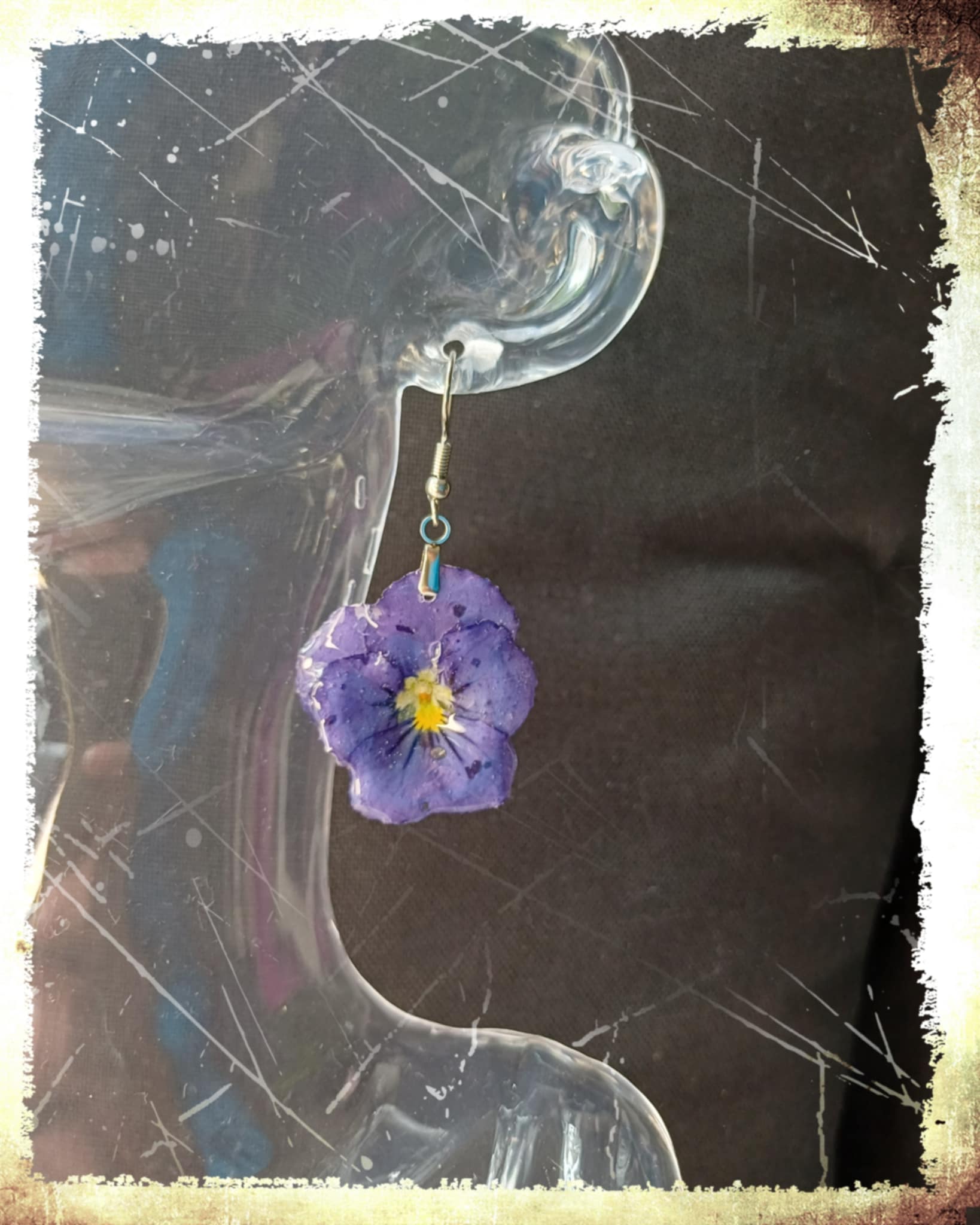 Boucles Pensées bleues/mauves