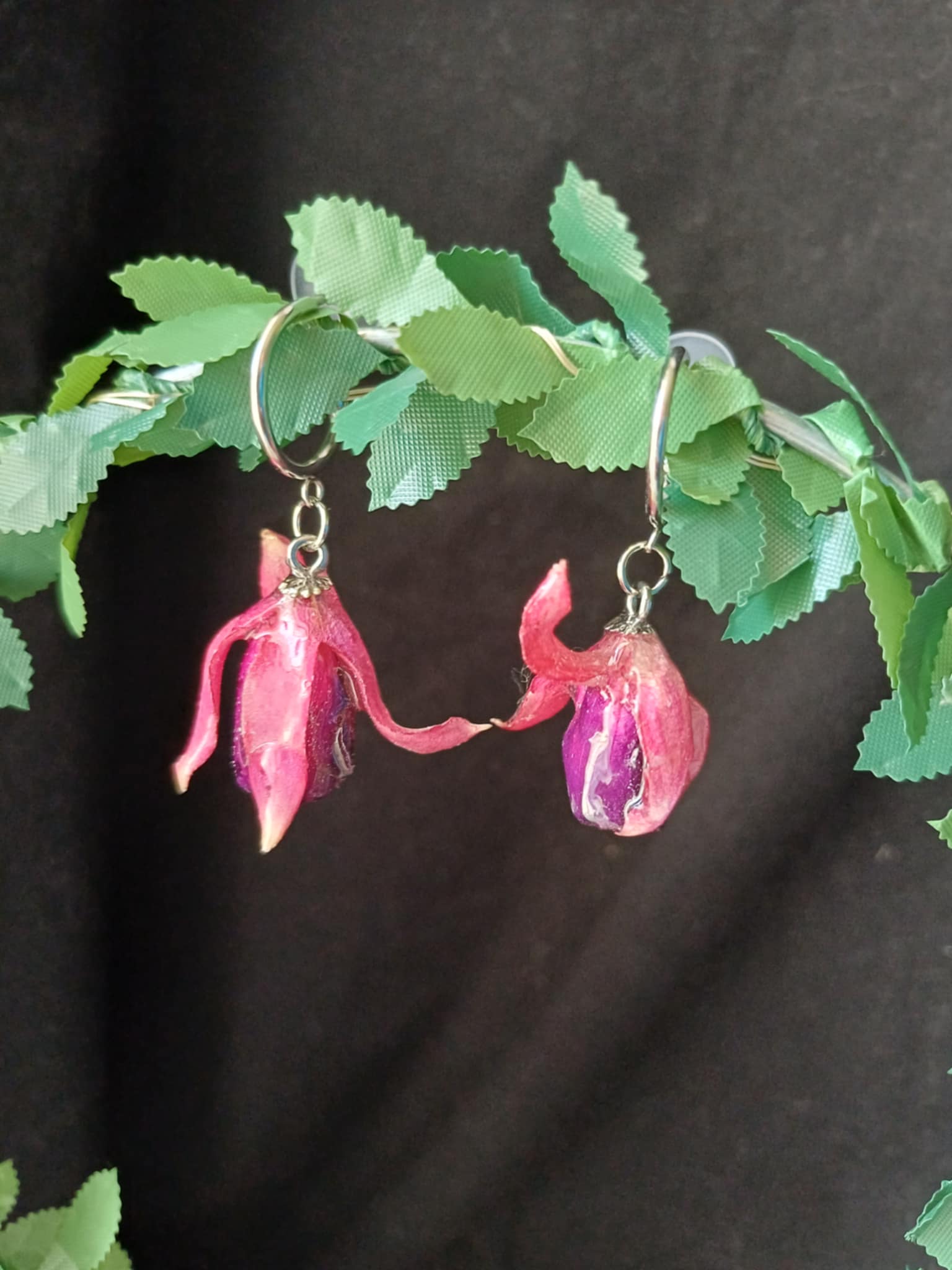 Boucles d'oreilles fleurs de Fuchsia