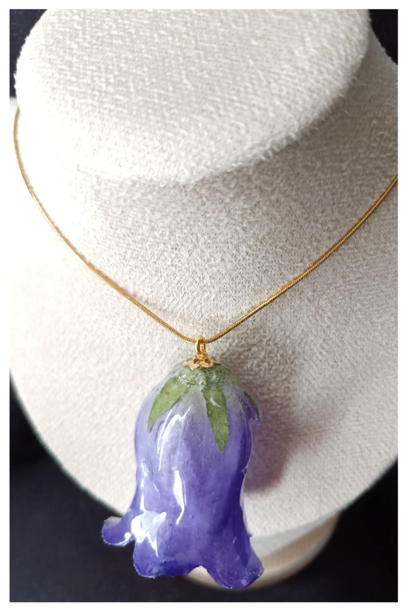 Collier fleur de Campanule mauve