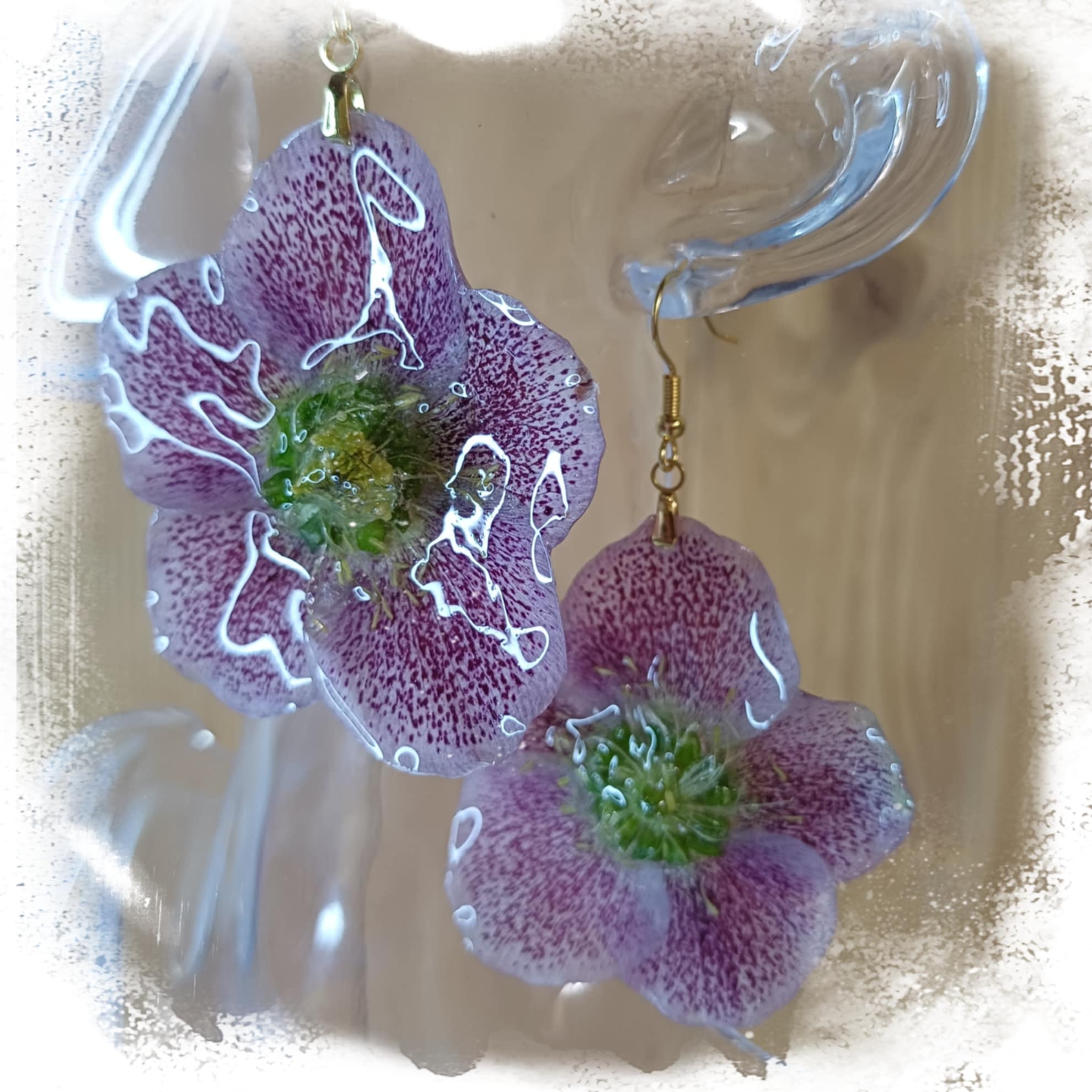 Boucles Hellébores blanches et mauves