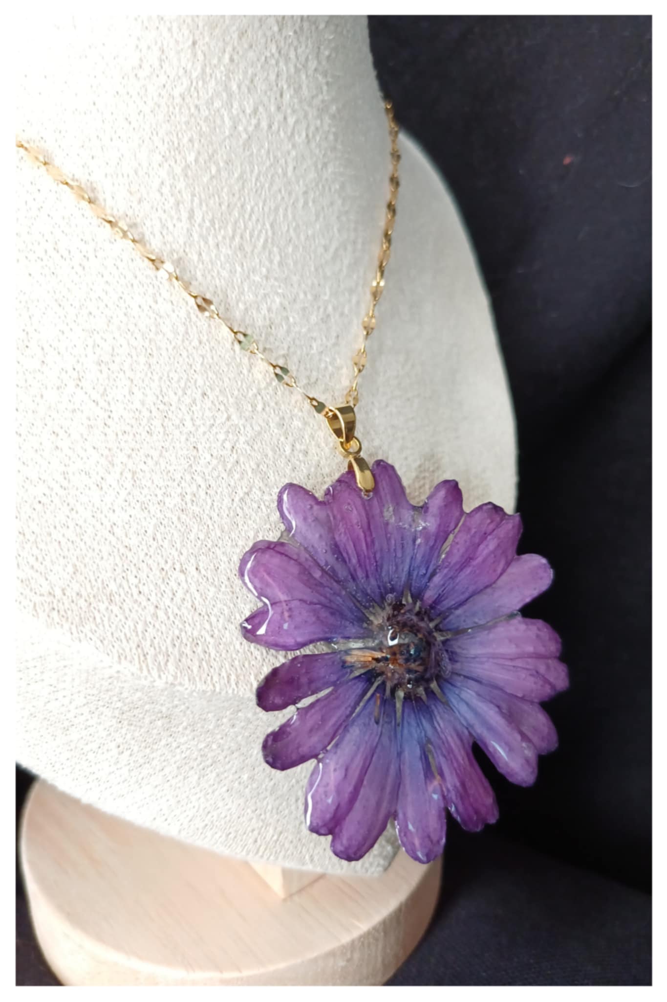 Collier fleur Osteospermum violet