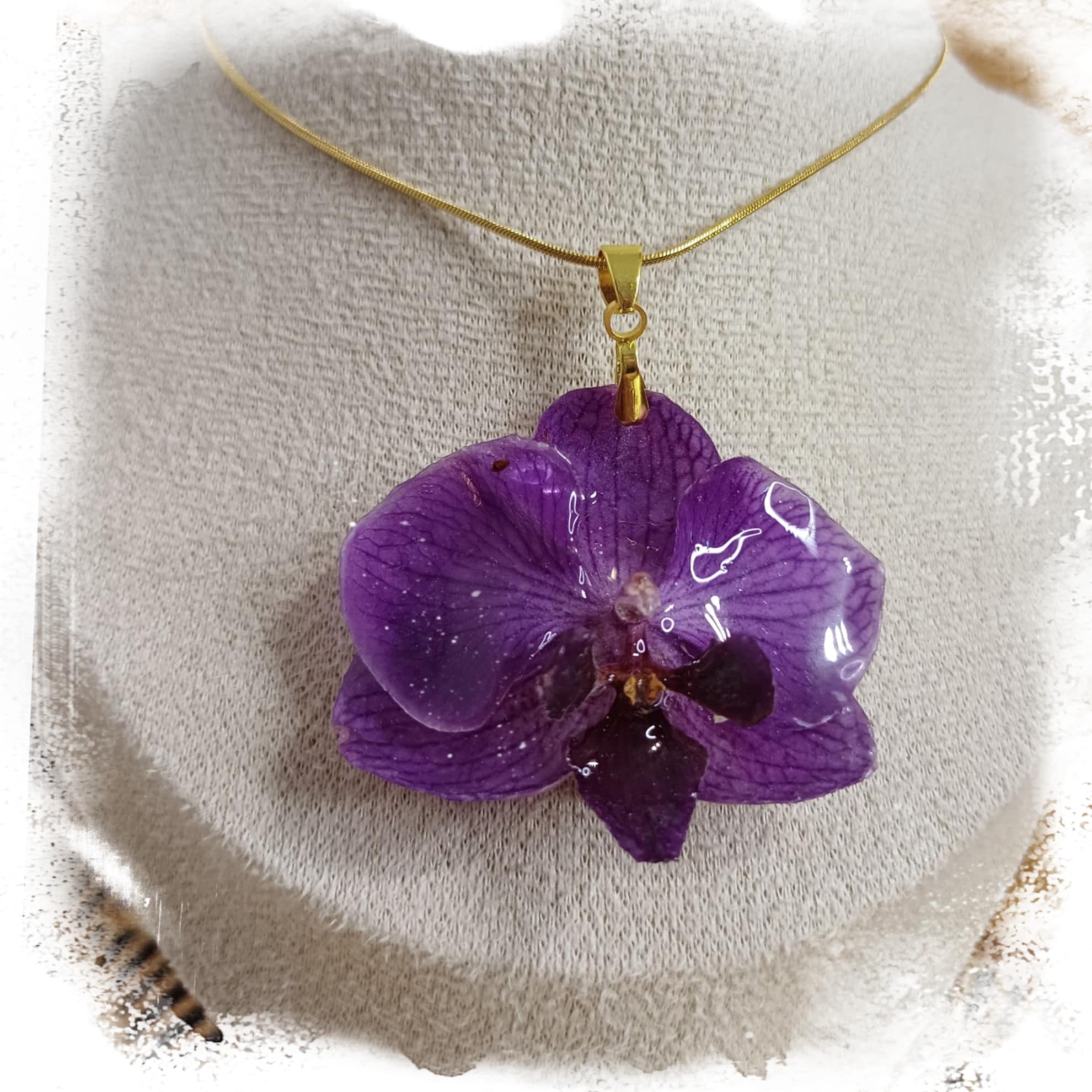 Collier Orchidée mauuve