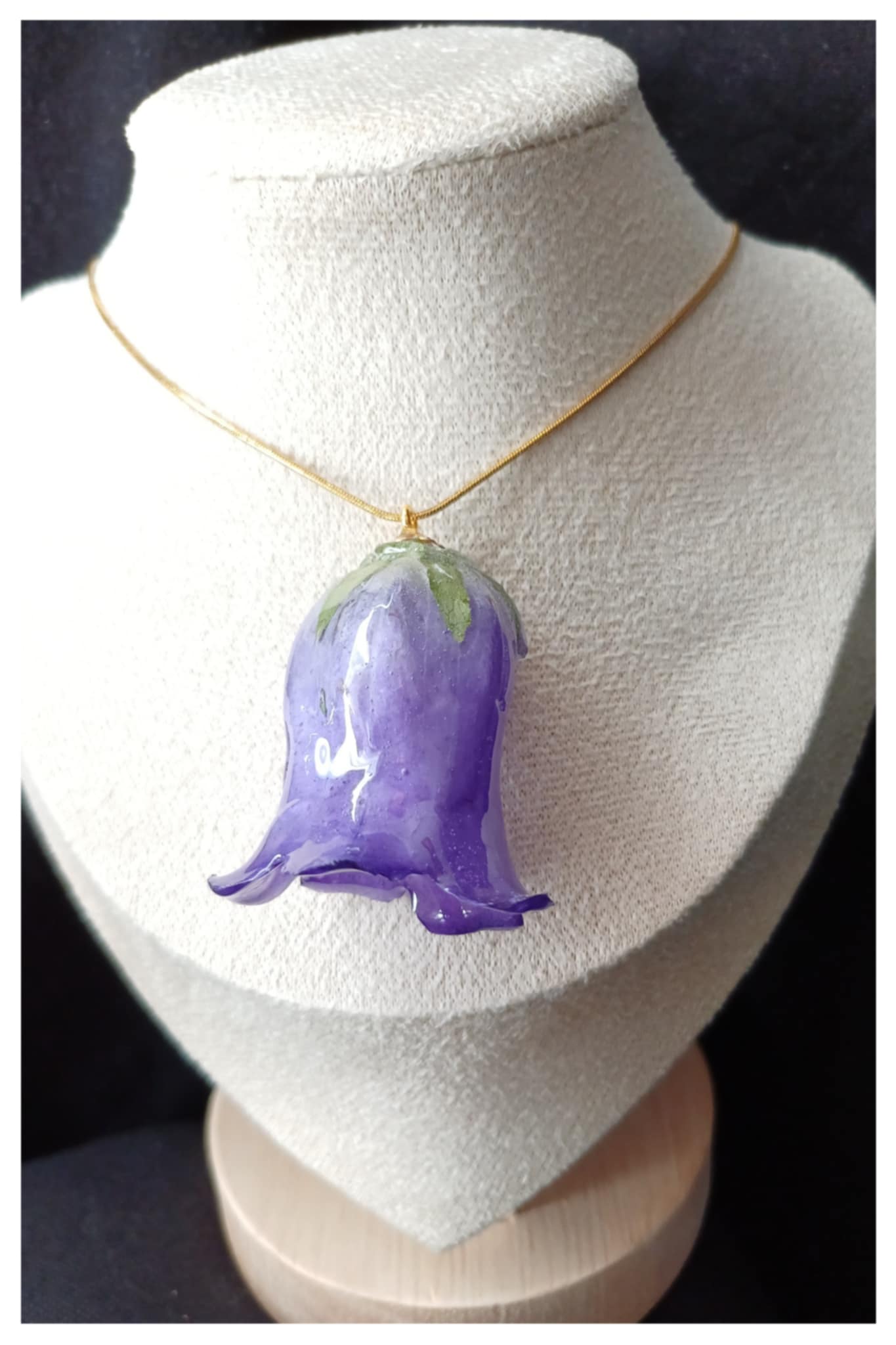 Collier fleur de Campanule mauve