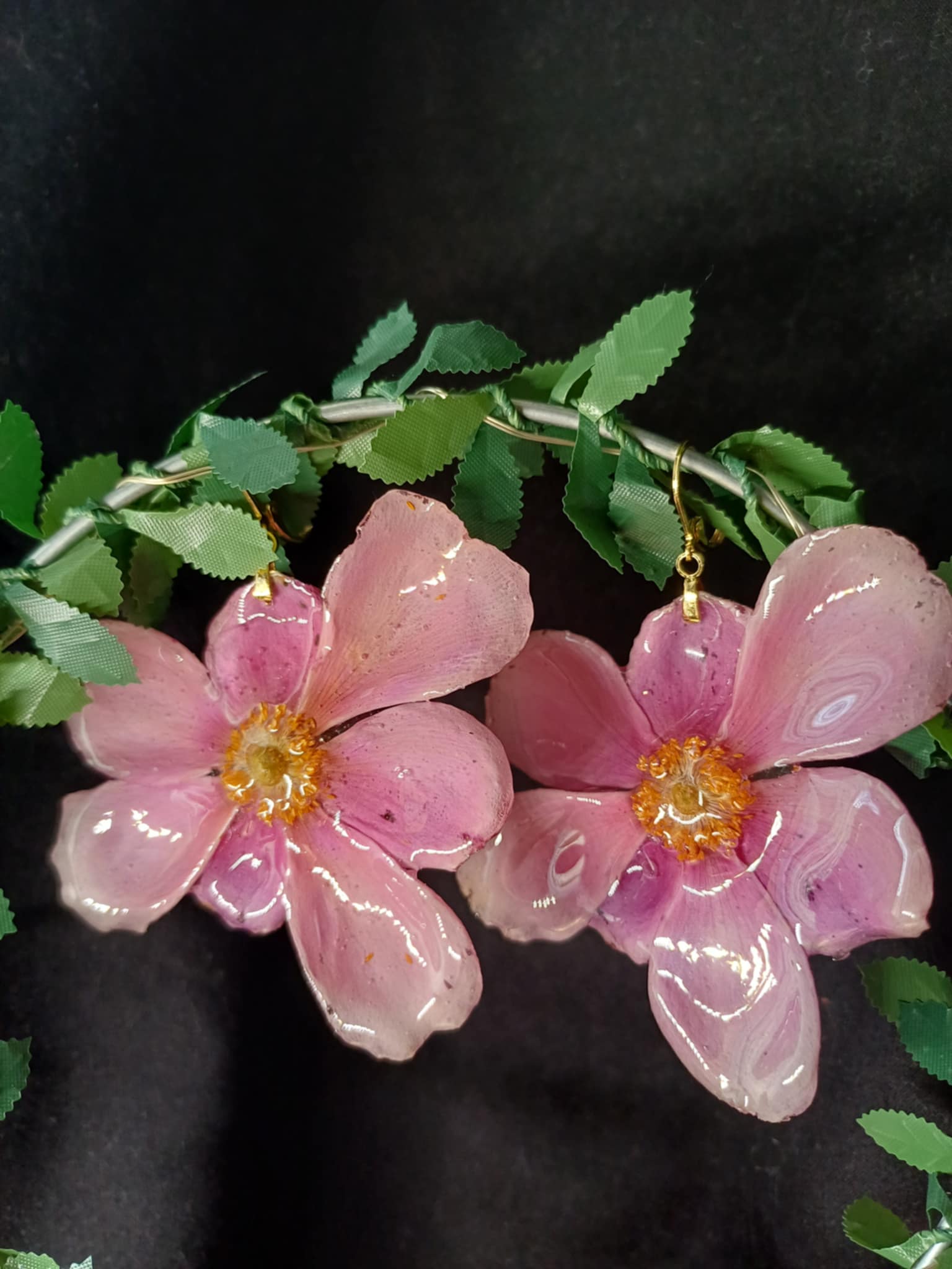 Boucles d'oreilles Anémone du Japon