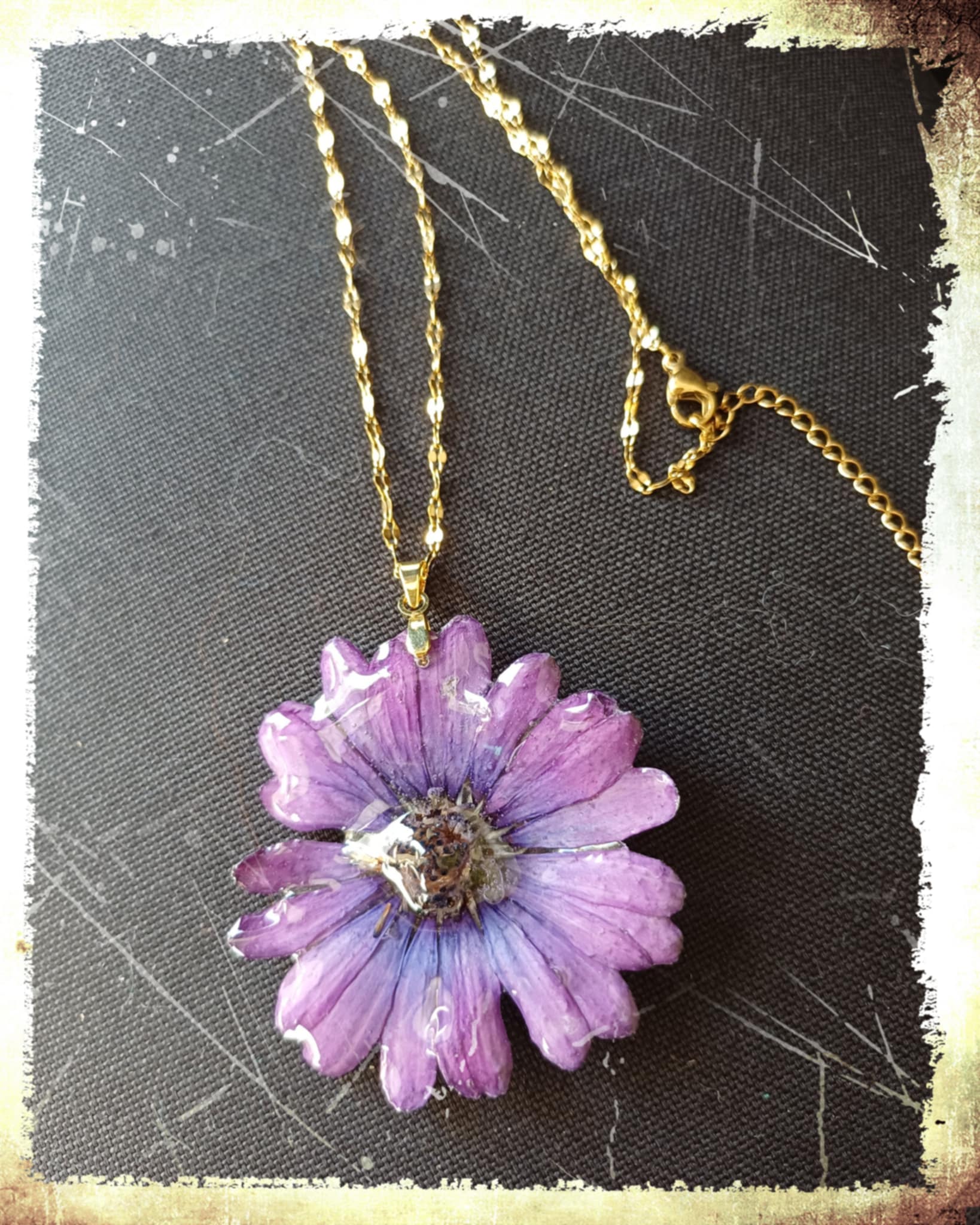 Collier fleur Osteospermum violet