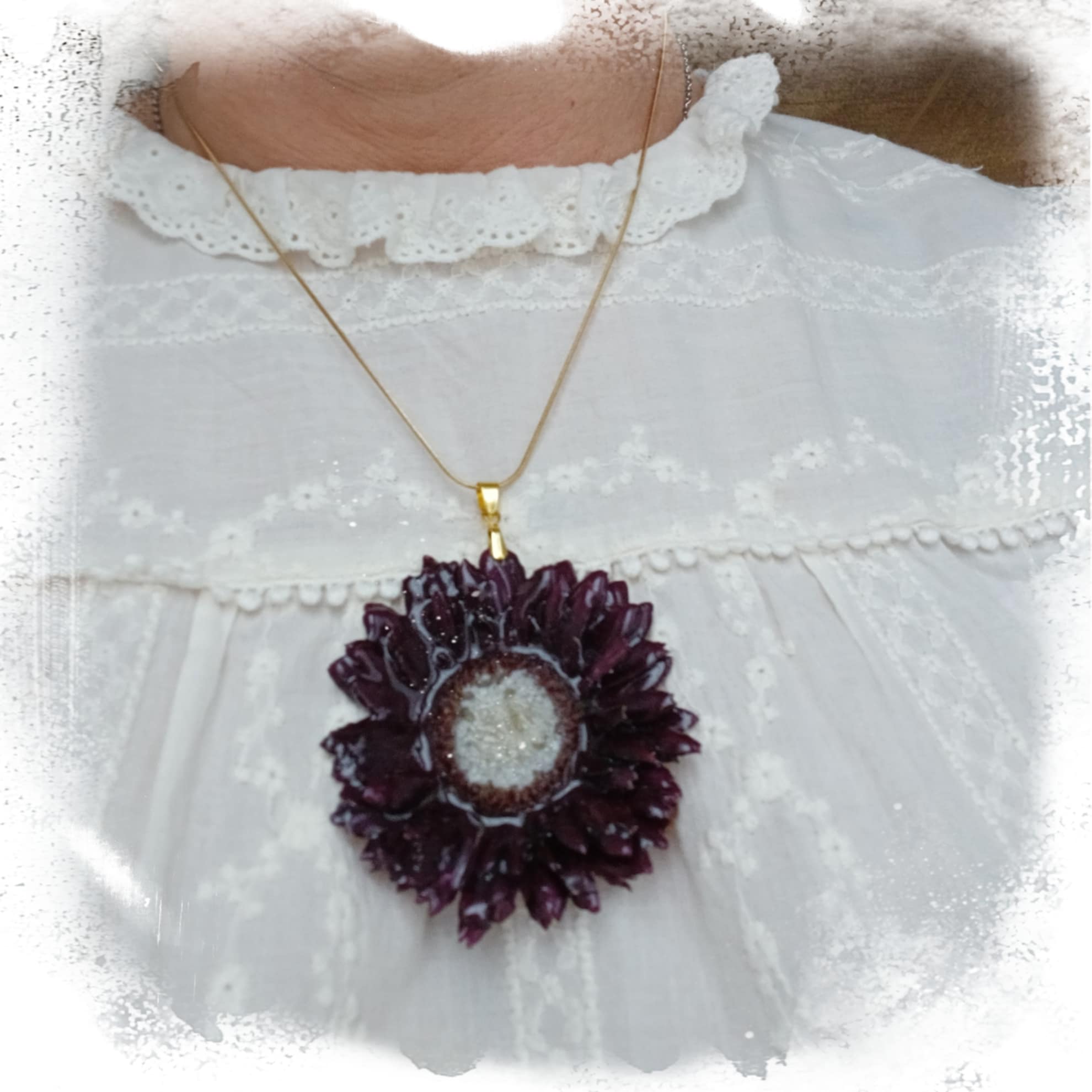 Collier Gerbera pourpre