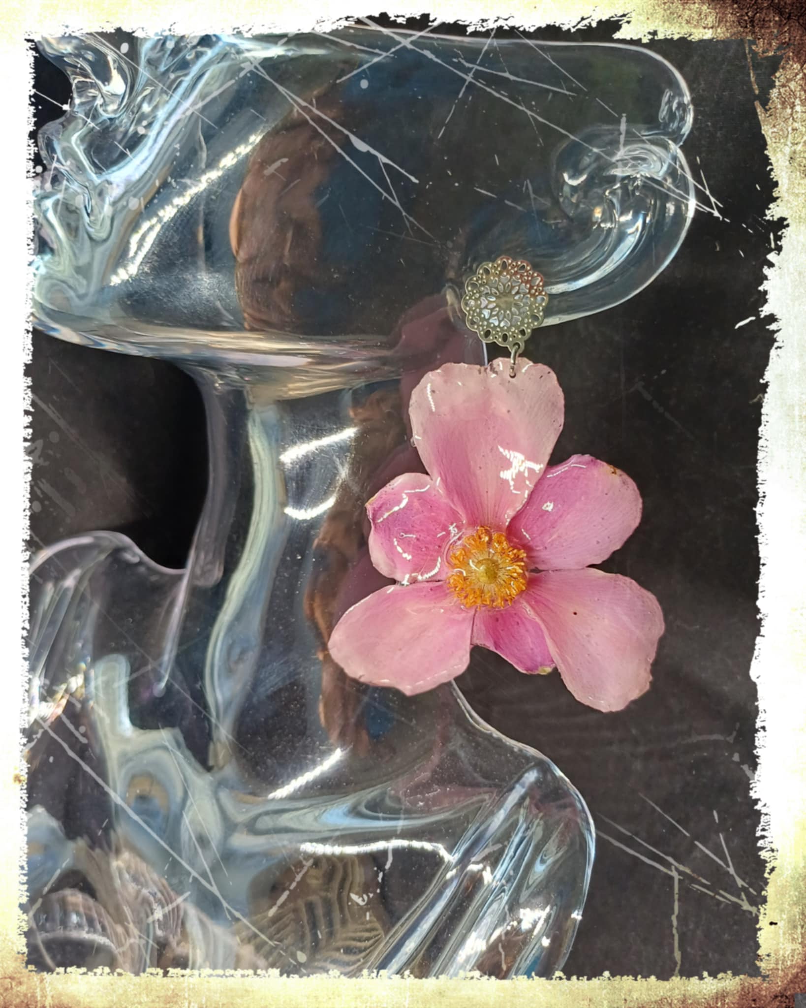 Boucles d'oreilles Anémone du Japon
