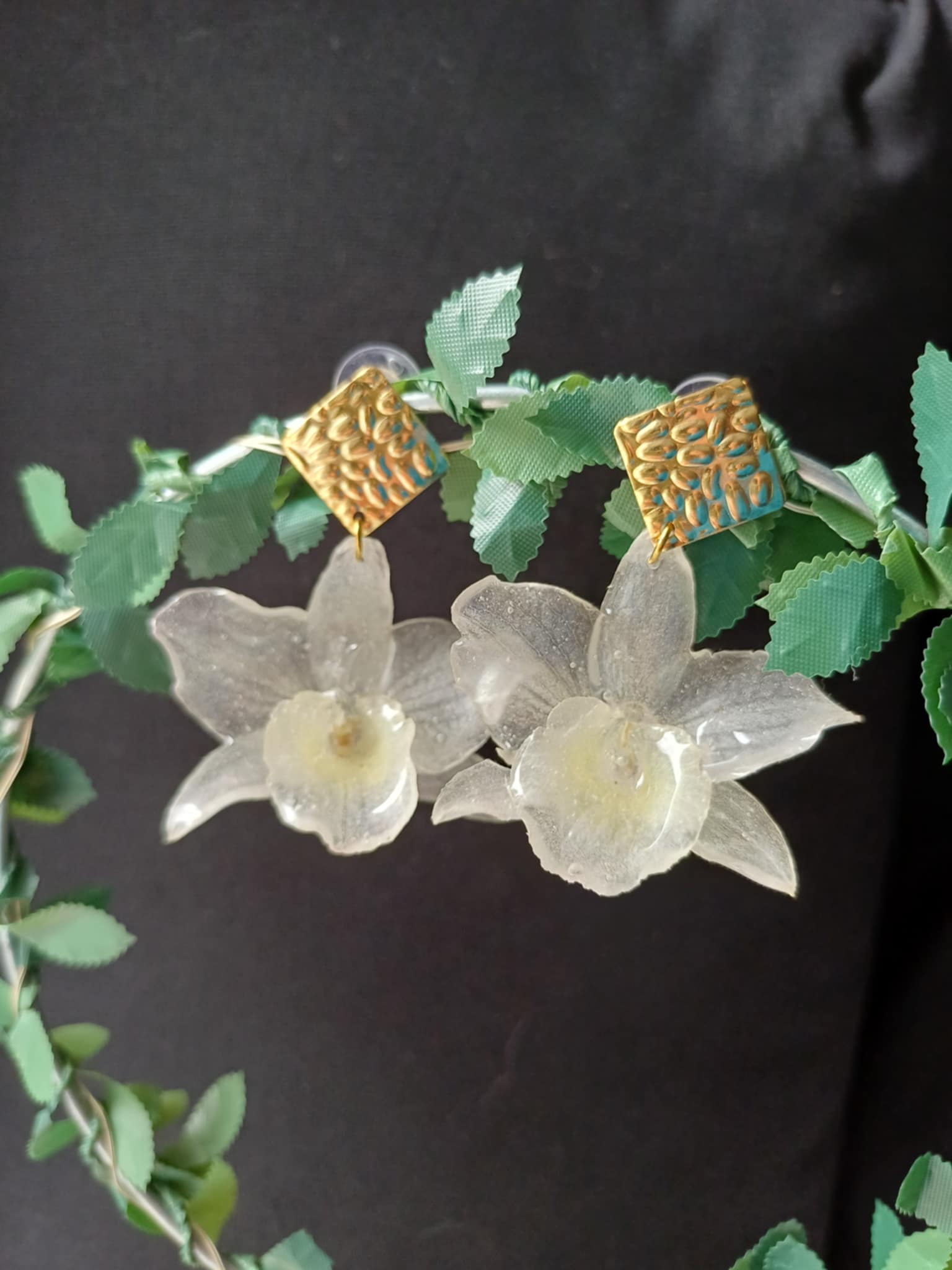 Boucles Orchidées Dendrobium blanches