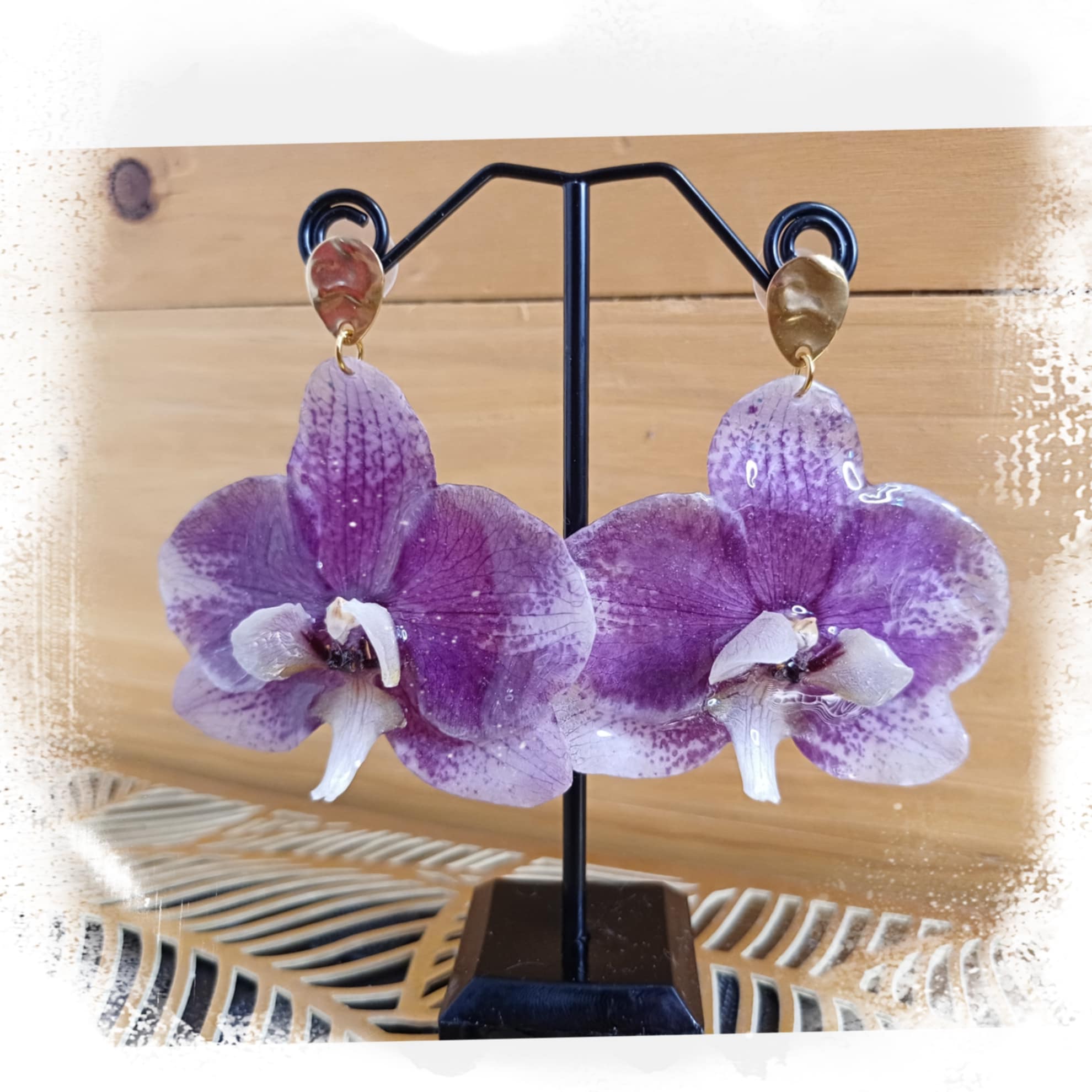 Boucles orchidées bicolores