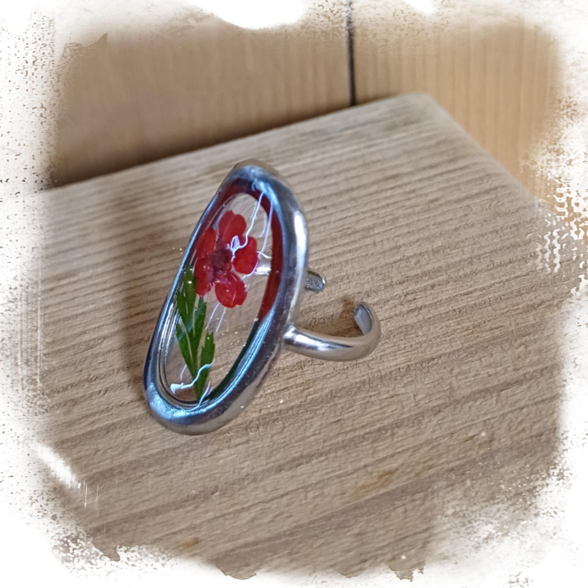 Bague fleur et fougère