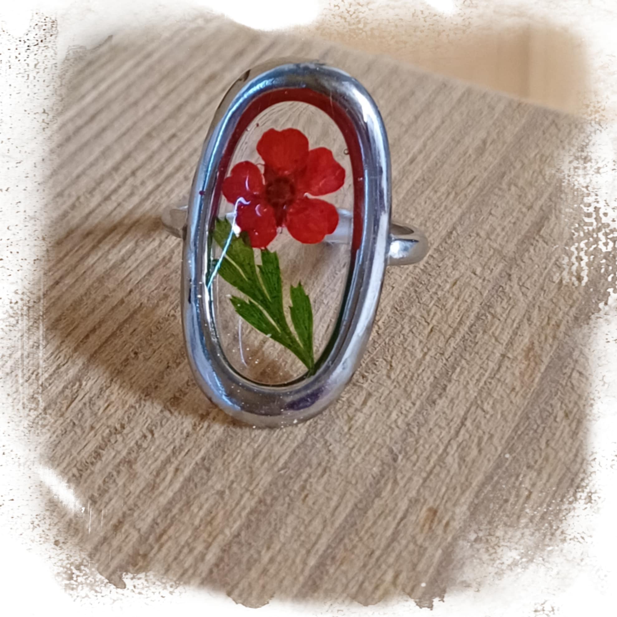 Bague fleur et fougère