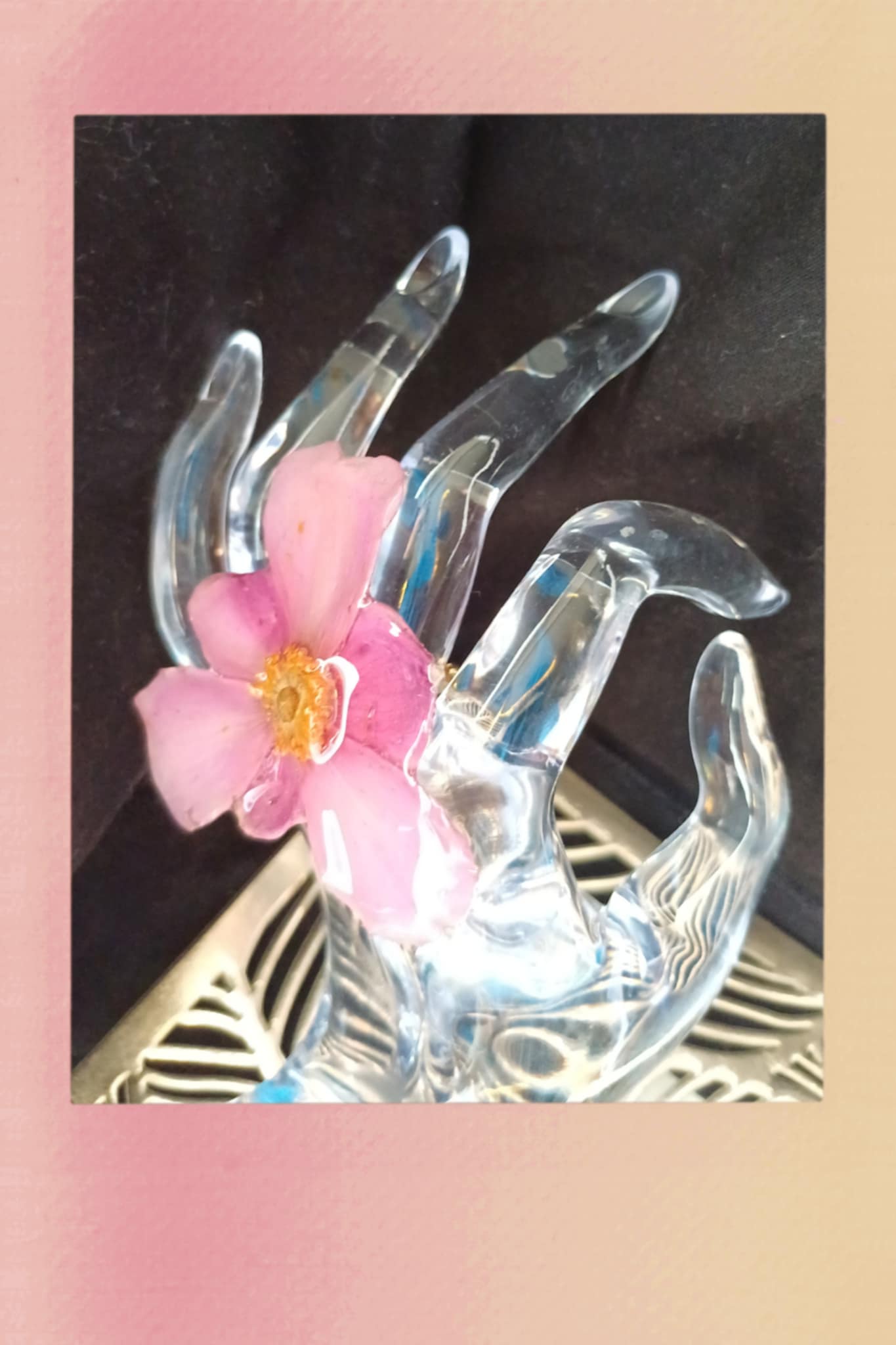 Bague fleur d'anémone du Japon mauve