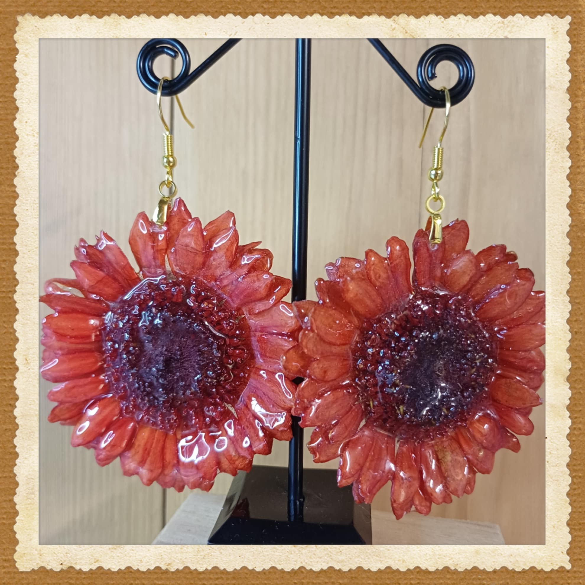 Boucles Gerbera orange