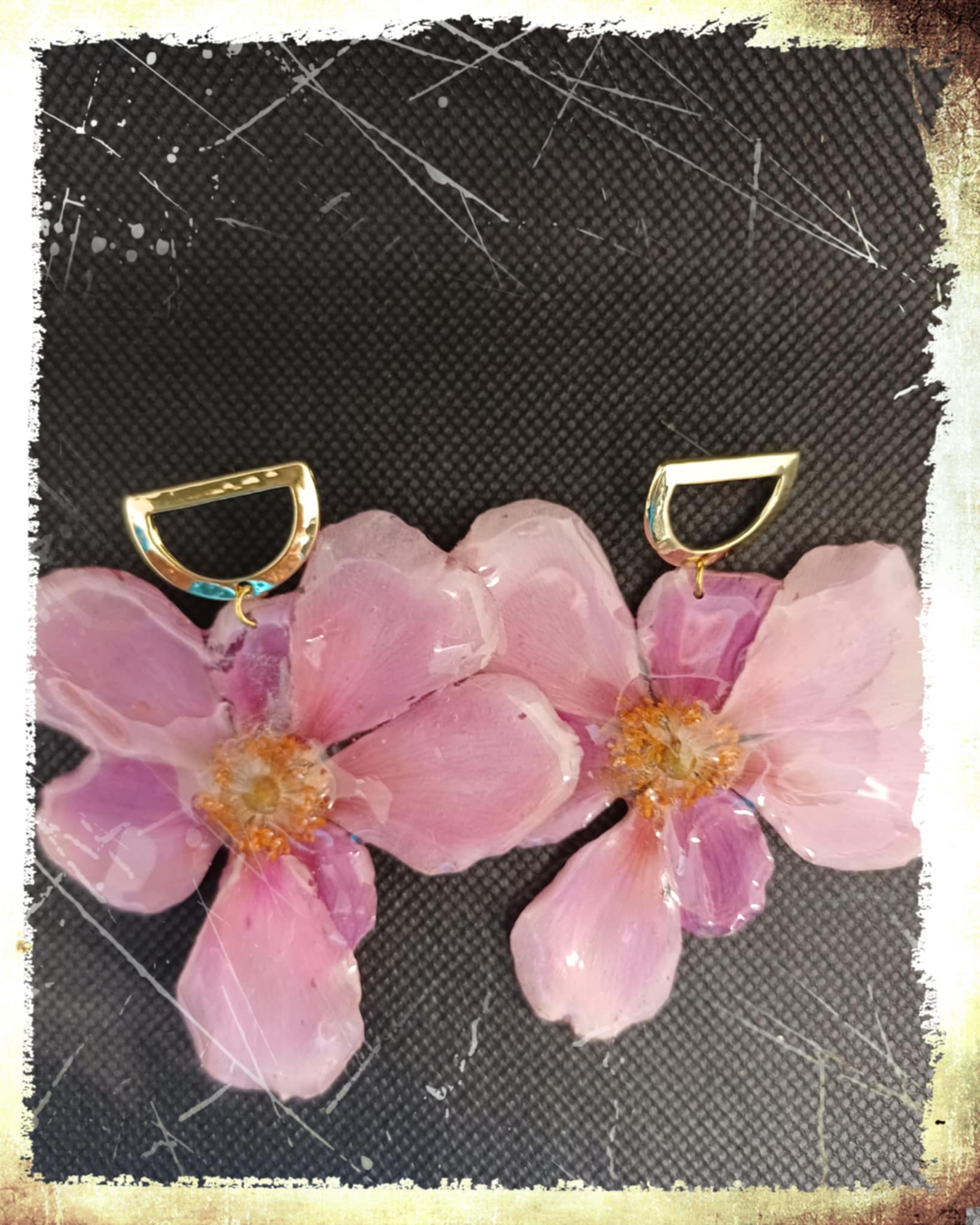 Boucles Anémone du Japon Rose/Parme