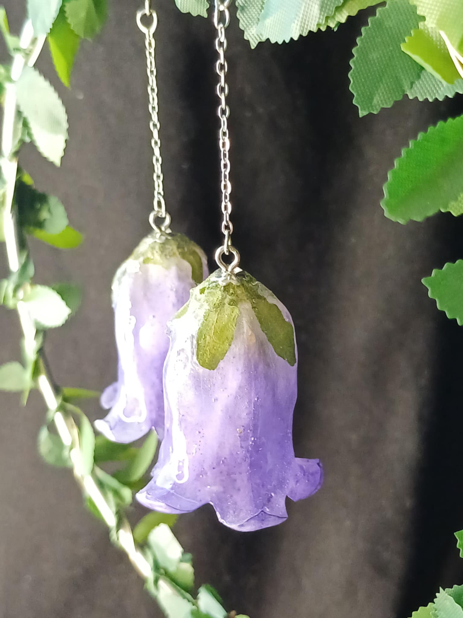 Boucles fleurs de Campanules mauve