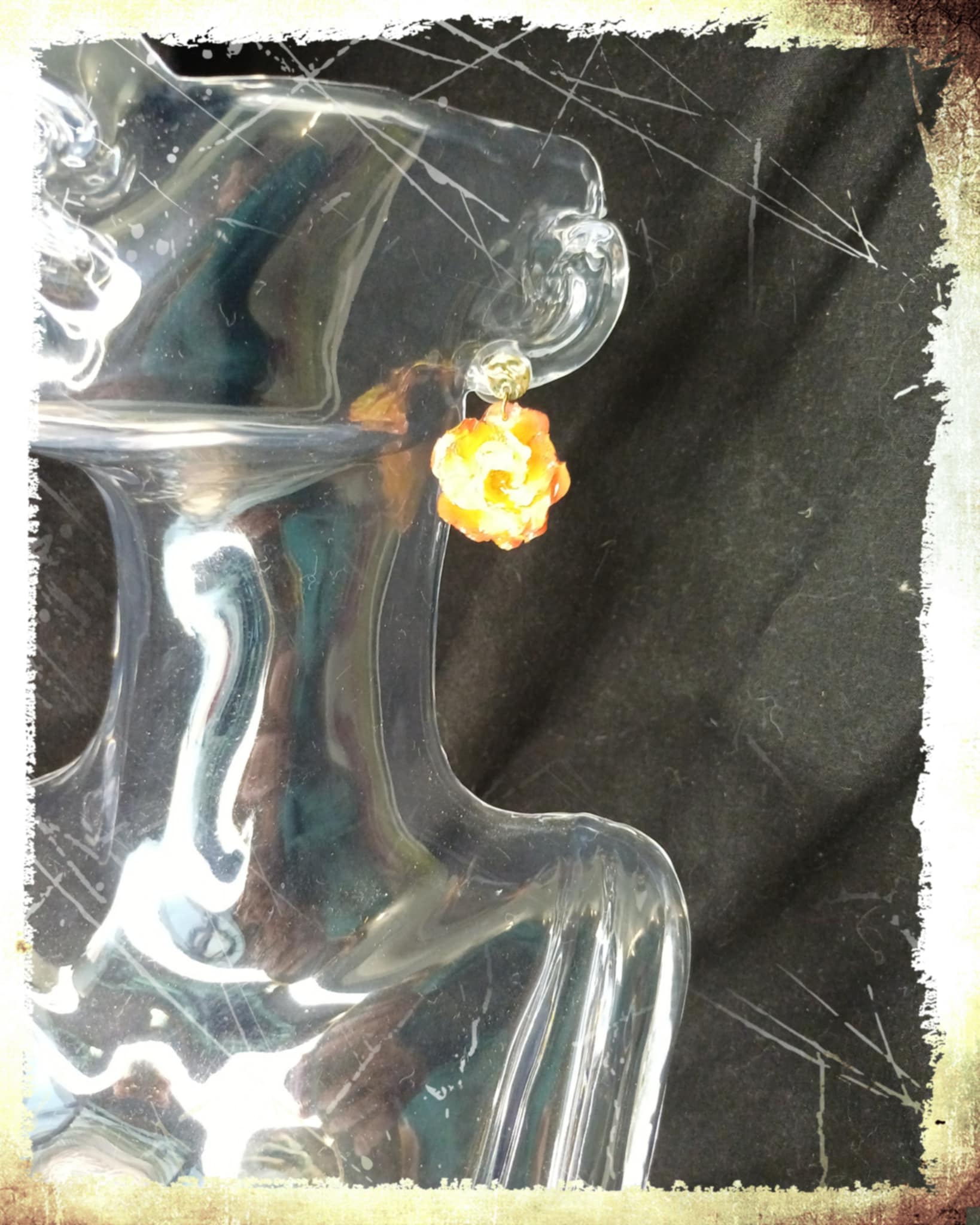 Boucles Rose jaune et rouge