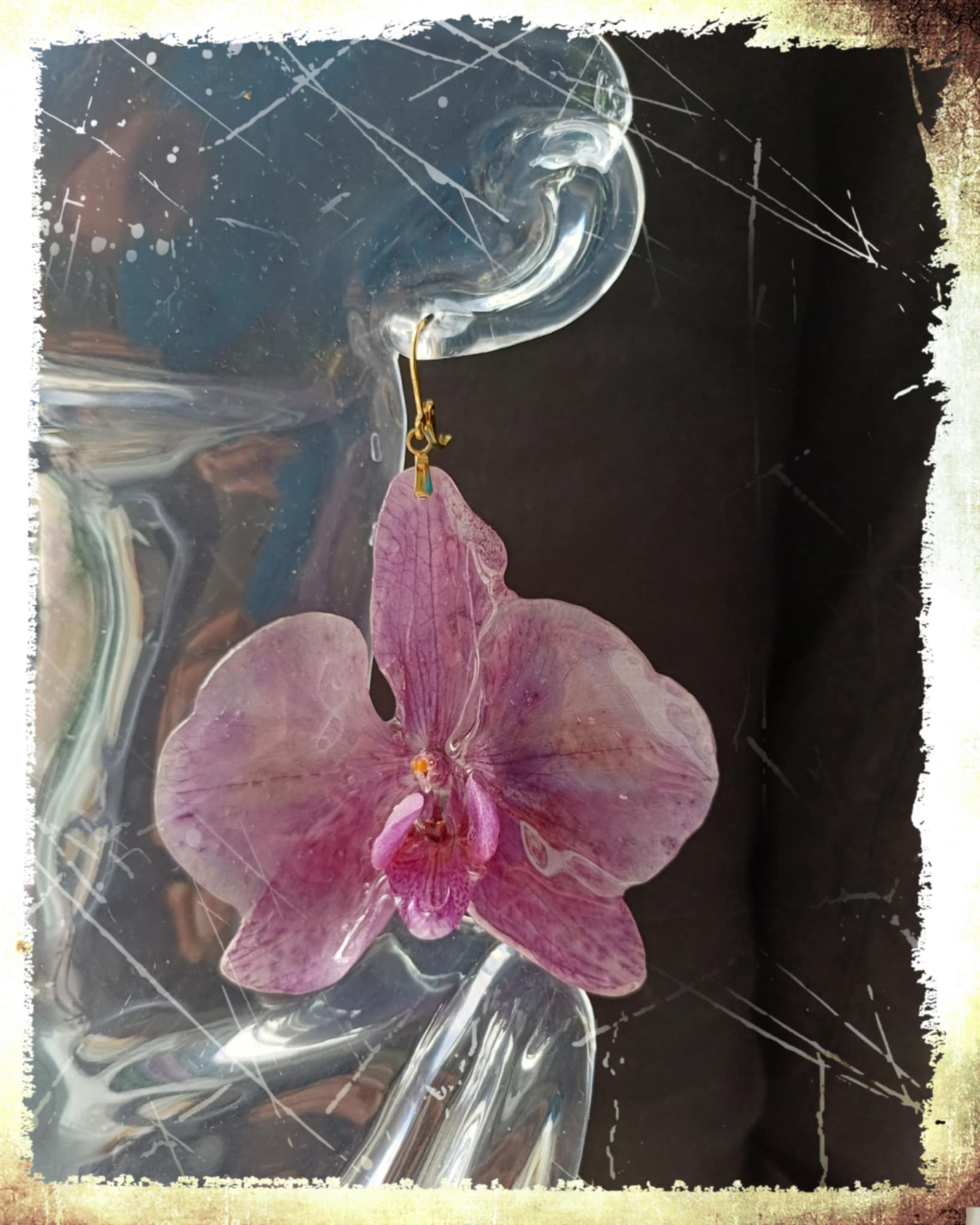 Boucles grosses Orchidées mauves