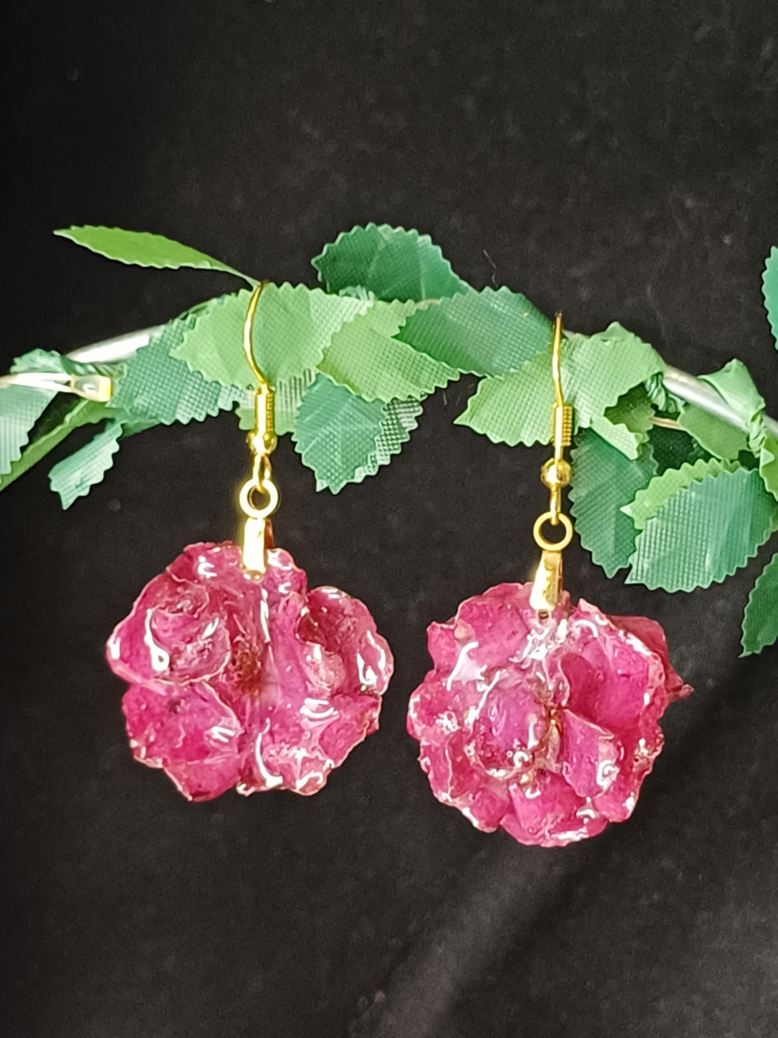 Boucles mini Roses rouges