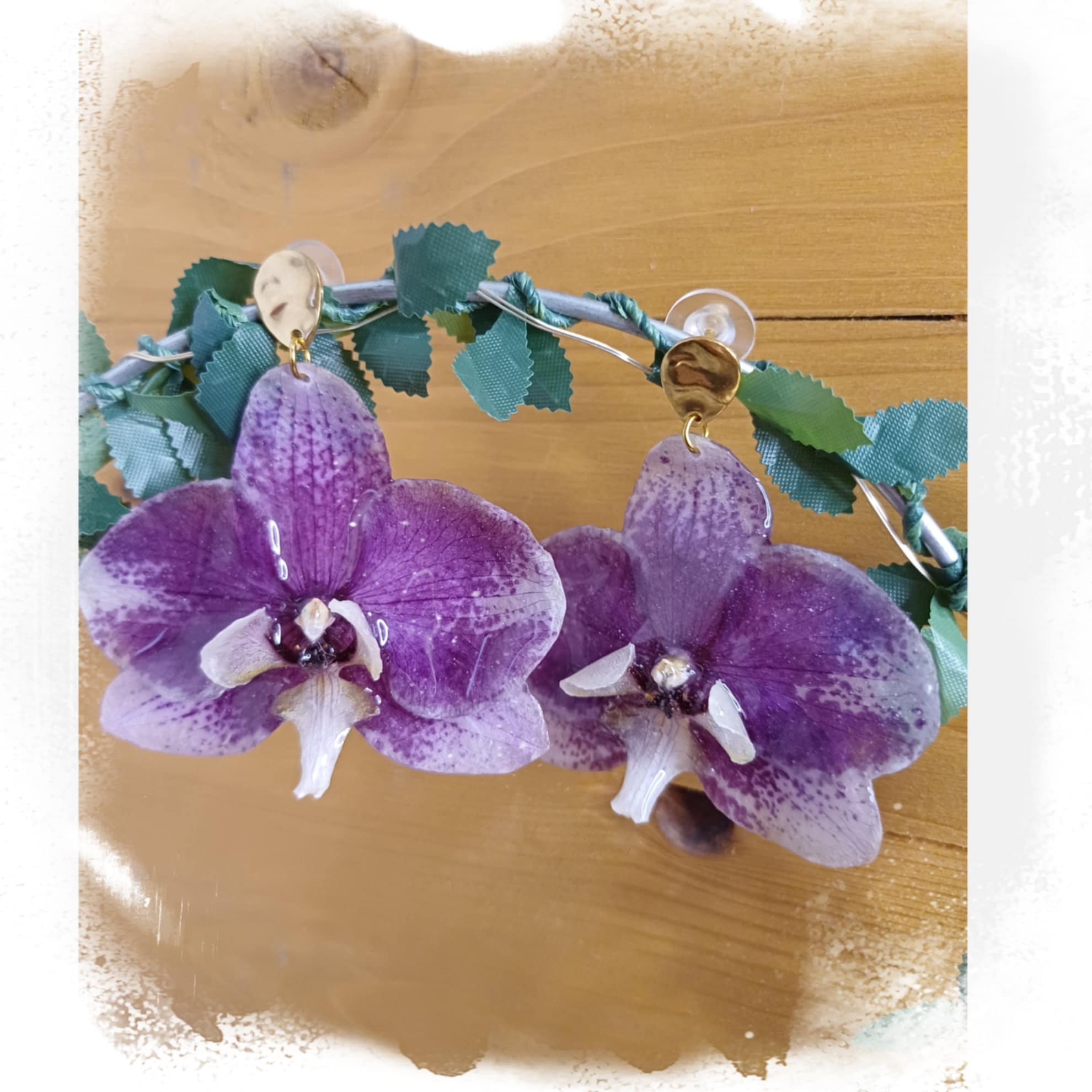 Boucles orchidées bicolores